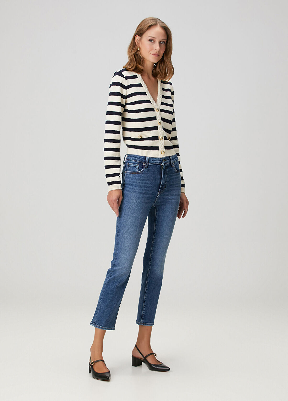 Frame Denim The Pencil Crop Mavi Jean Pantolon