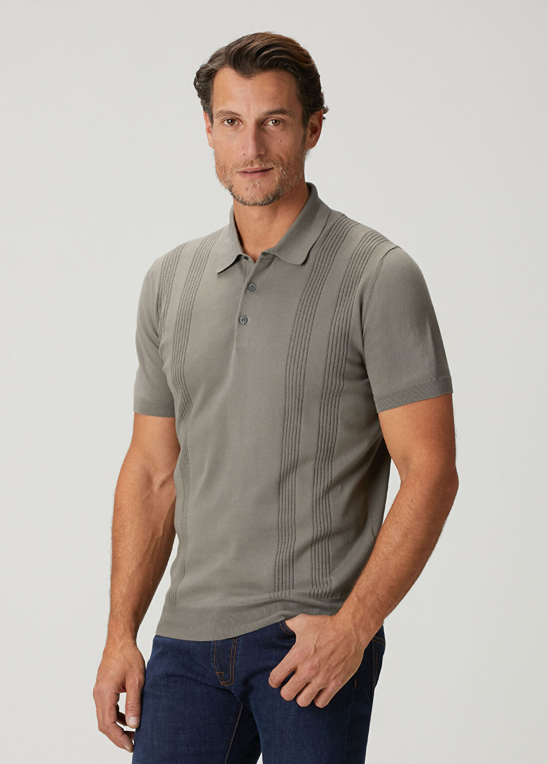 Corneliani Yeşil Polo Yaka Kısa Kollu Triko görsel 3