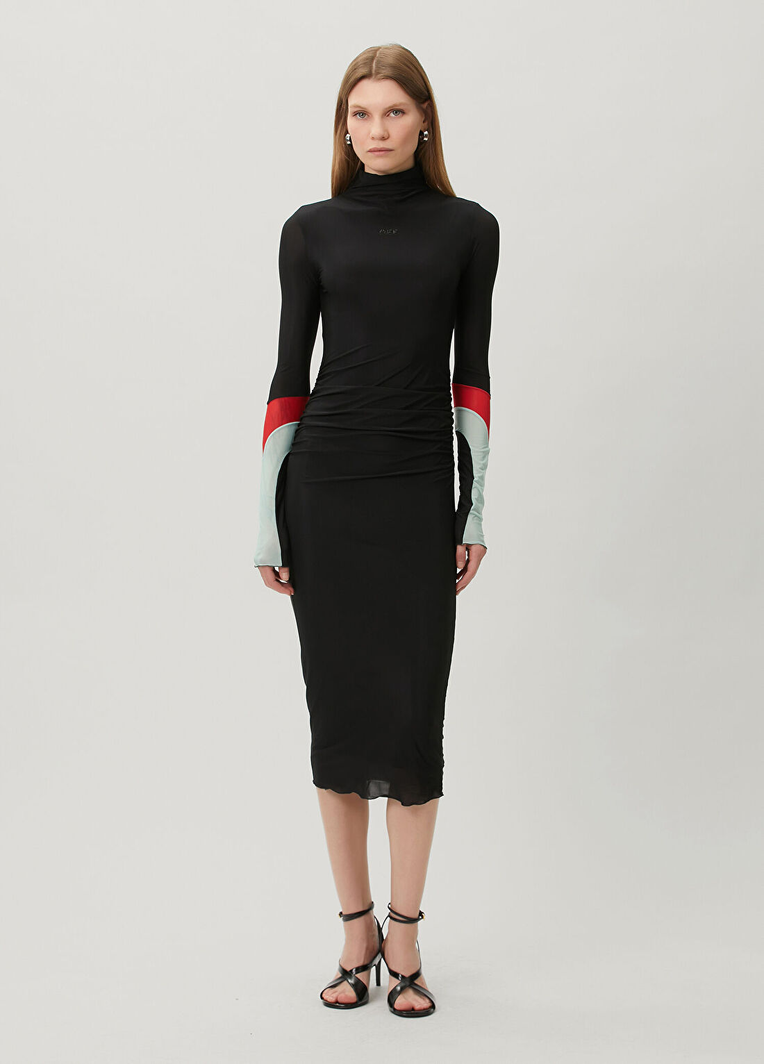 Off-White Siyah Midi Elbise