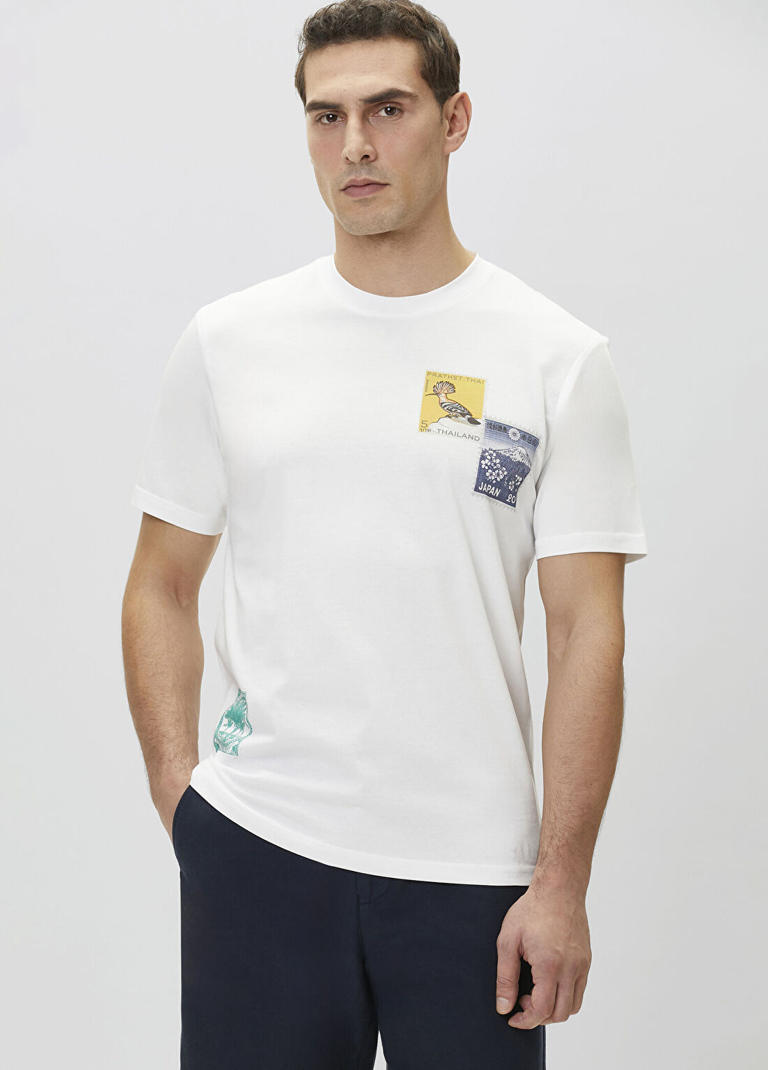 Network Beyaz Baskılı T-shirt