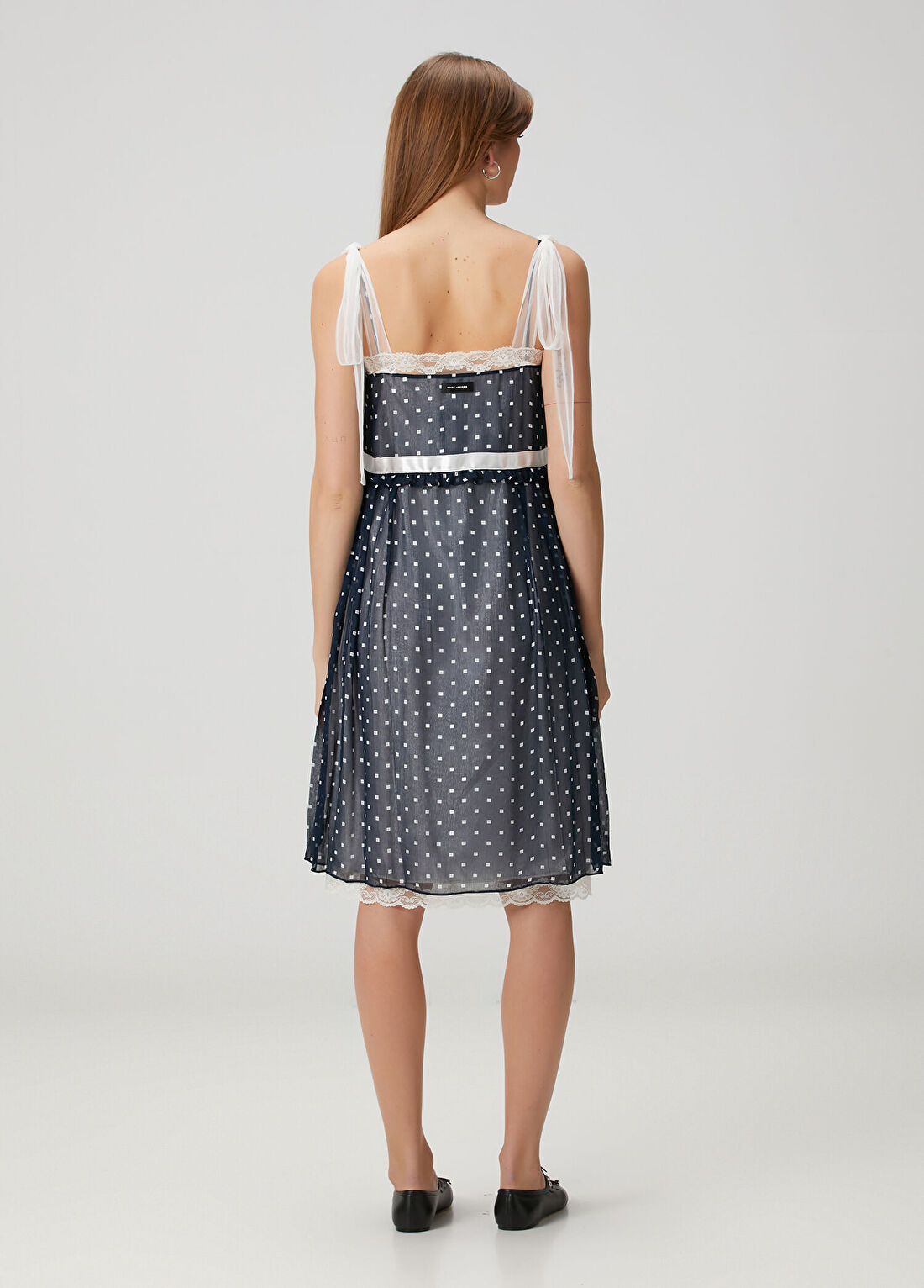 Marc Jacobs Lacivert Desenli Midi Şifon Elbise görsel 4