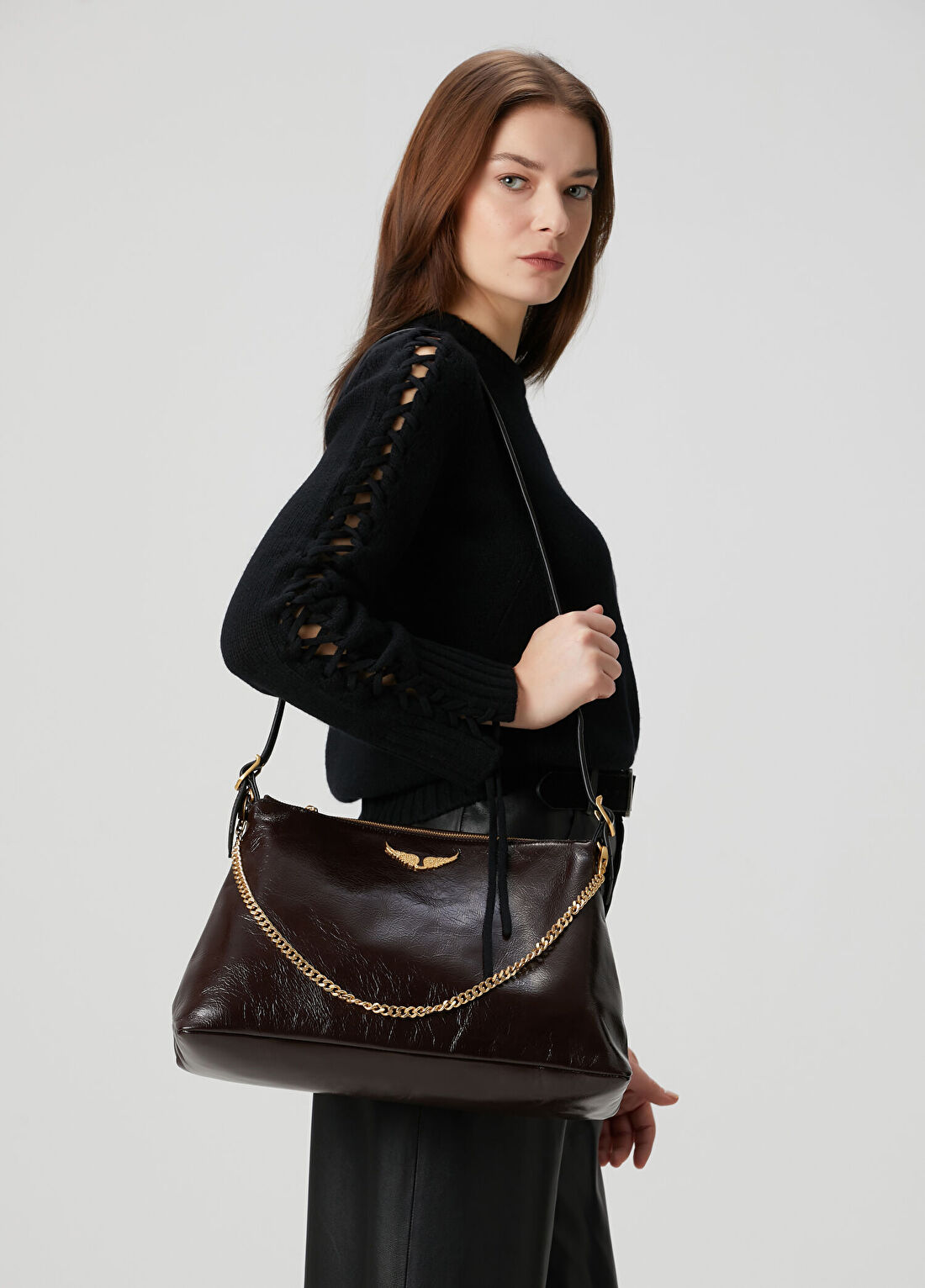 Zadig&Voltaire Vintage Koyu Kahverengi Kadın Deri Çanta görsel 2