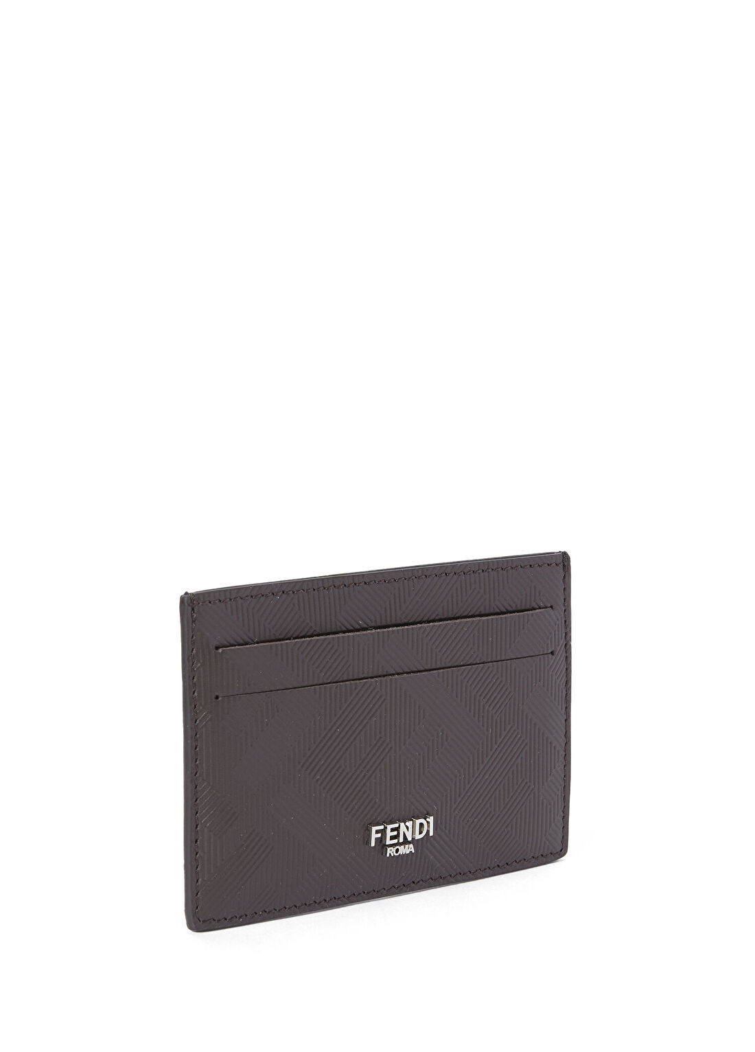 Fendi Kahverengi Logo Desenli Erkek Deri Kartlık görsel 3