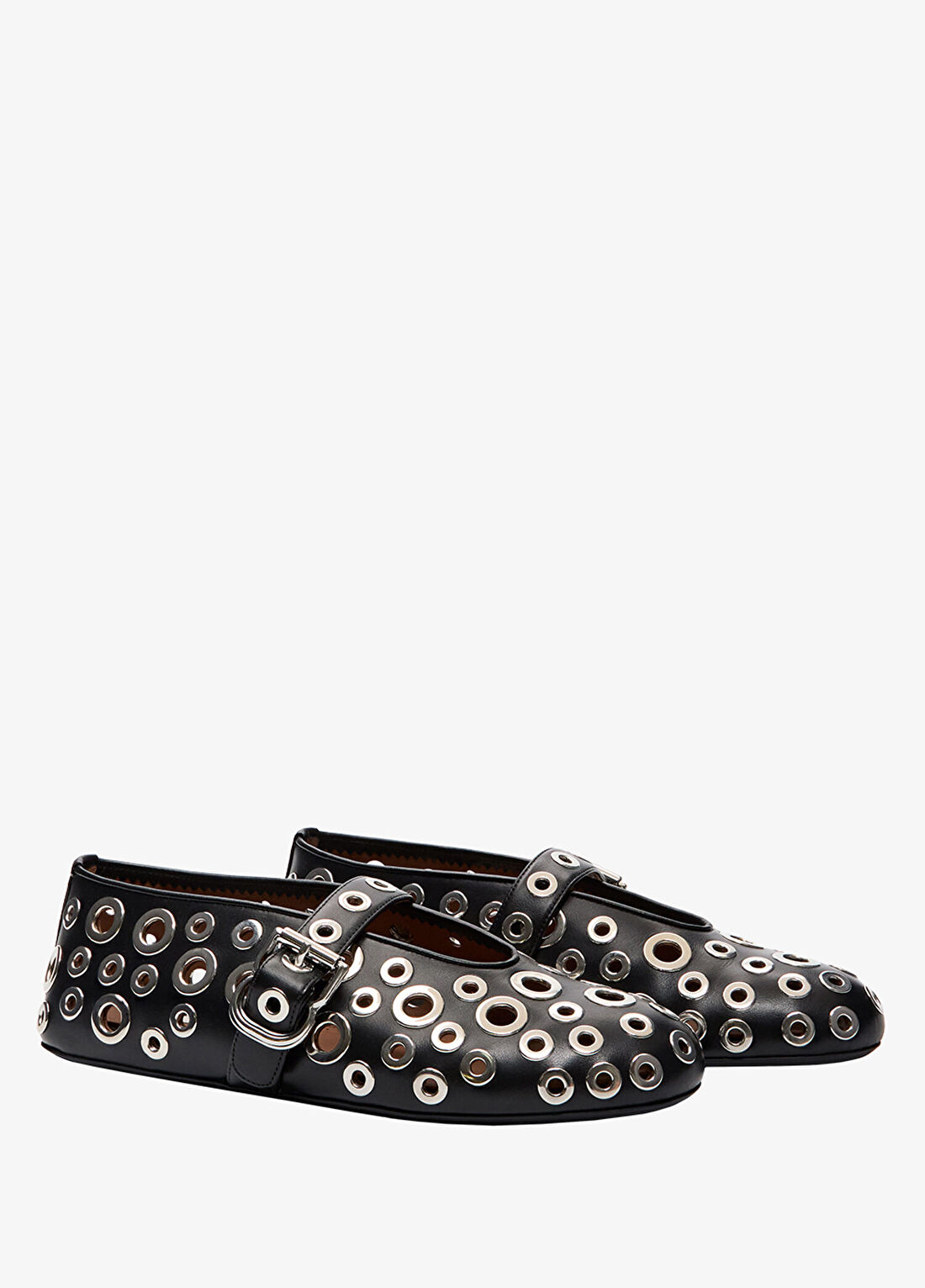 Alaïa Siyah Deri Babet