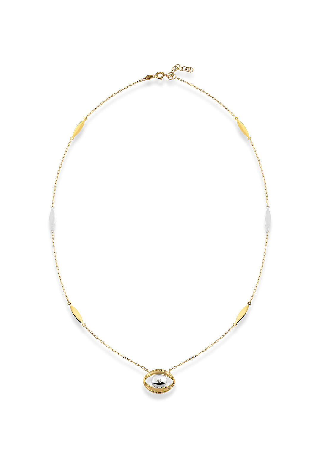 Orena Jewelry Pırlantalı Evil Eye 14 Ayar Kadın Altın Kolye