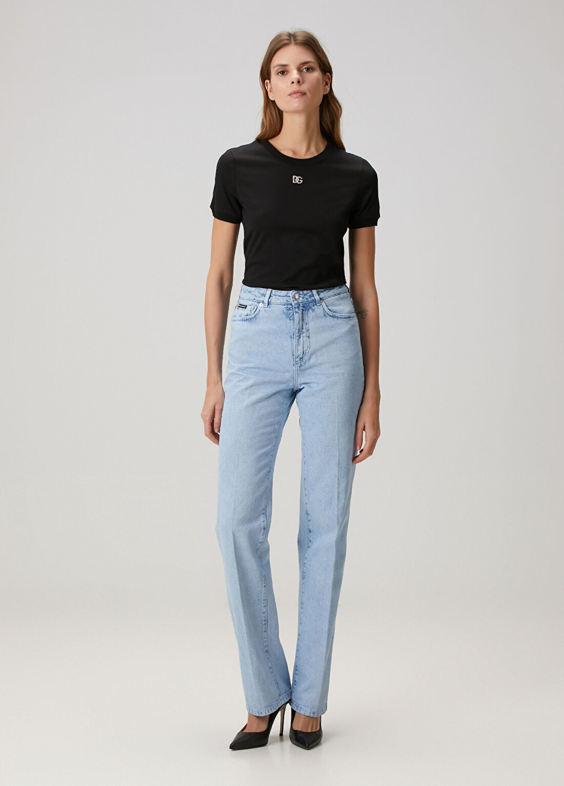 Dolce&Gabbana Siyah Logo Detaylı T-shirt görsel 2