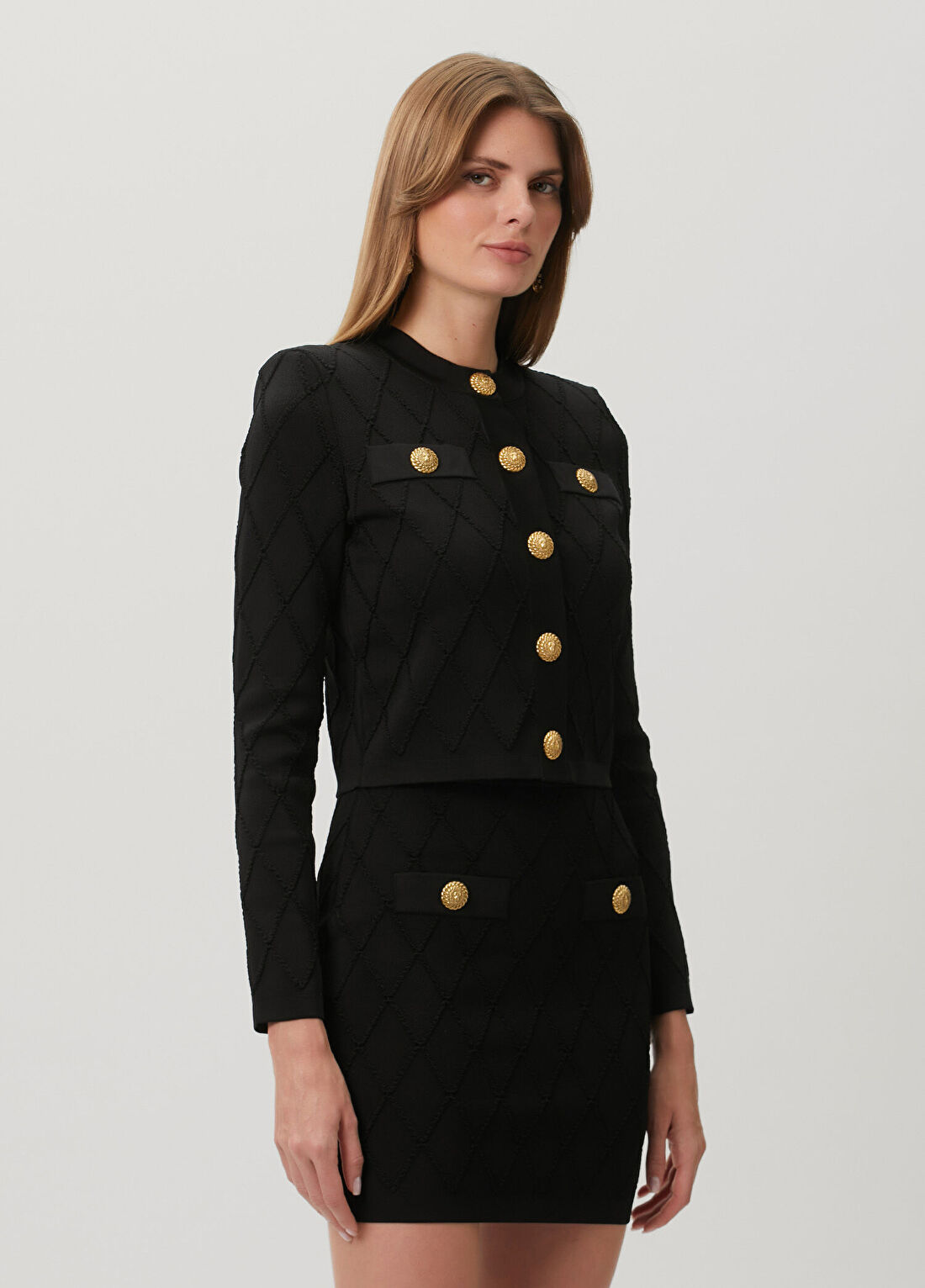 Balmain Siyah Desenli Hırka görsel 3