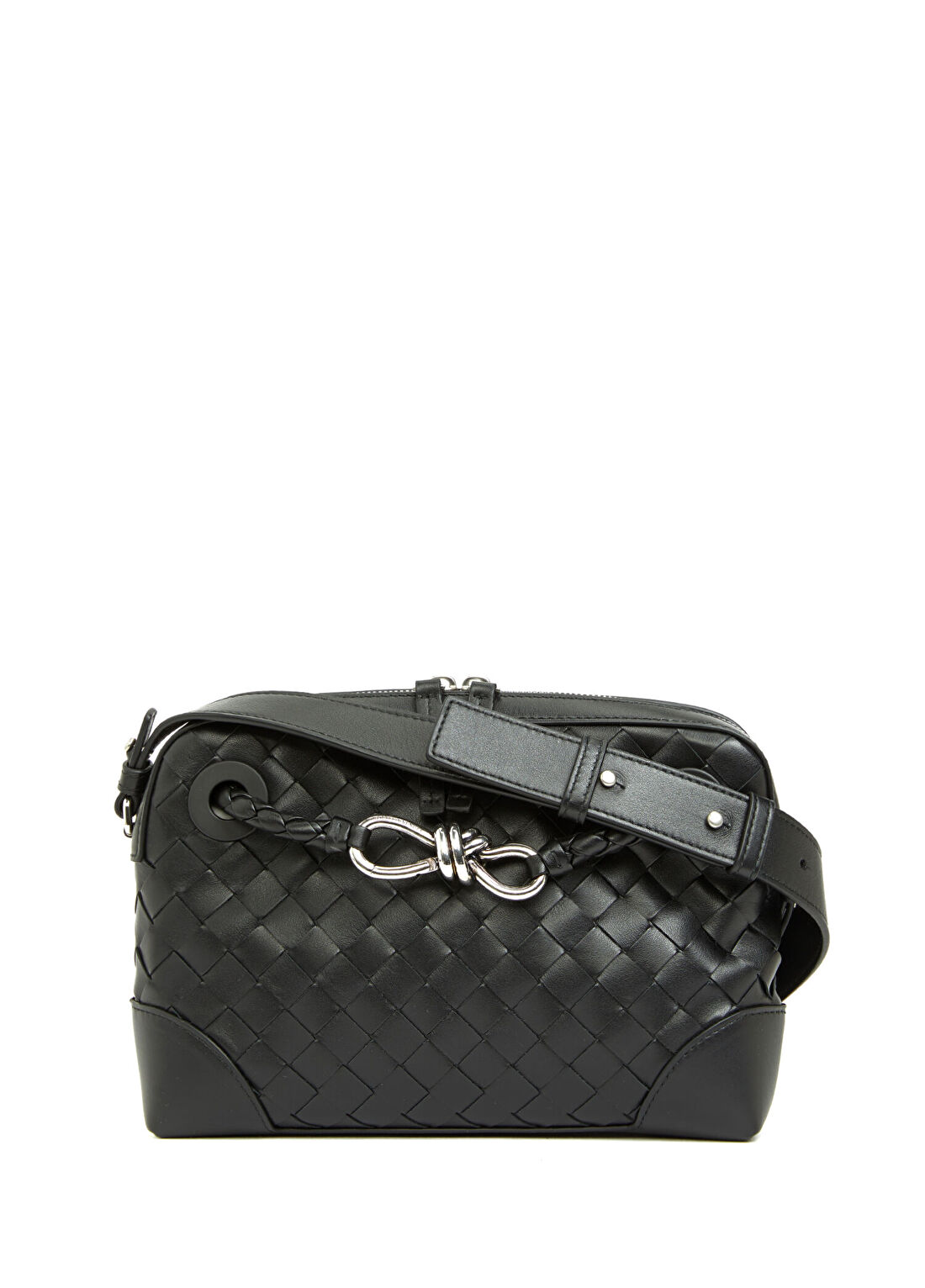 Bottega Veneta Siyah Erkek Çapraz Çanta