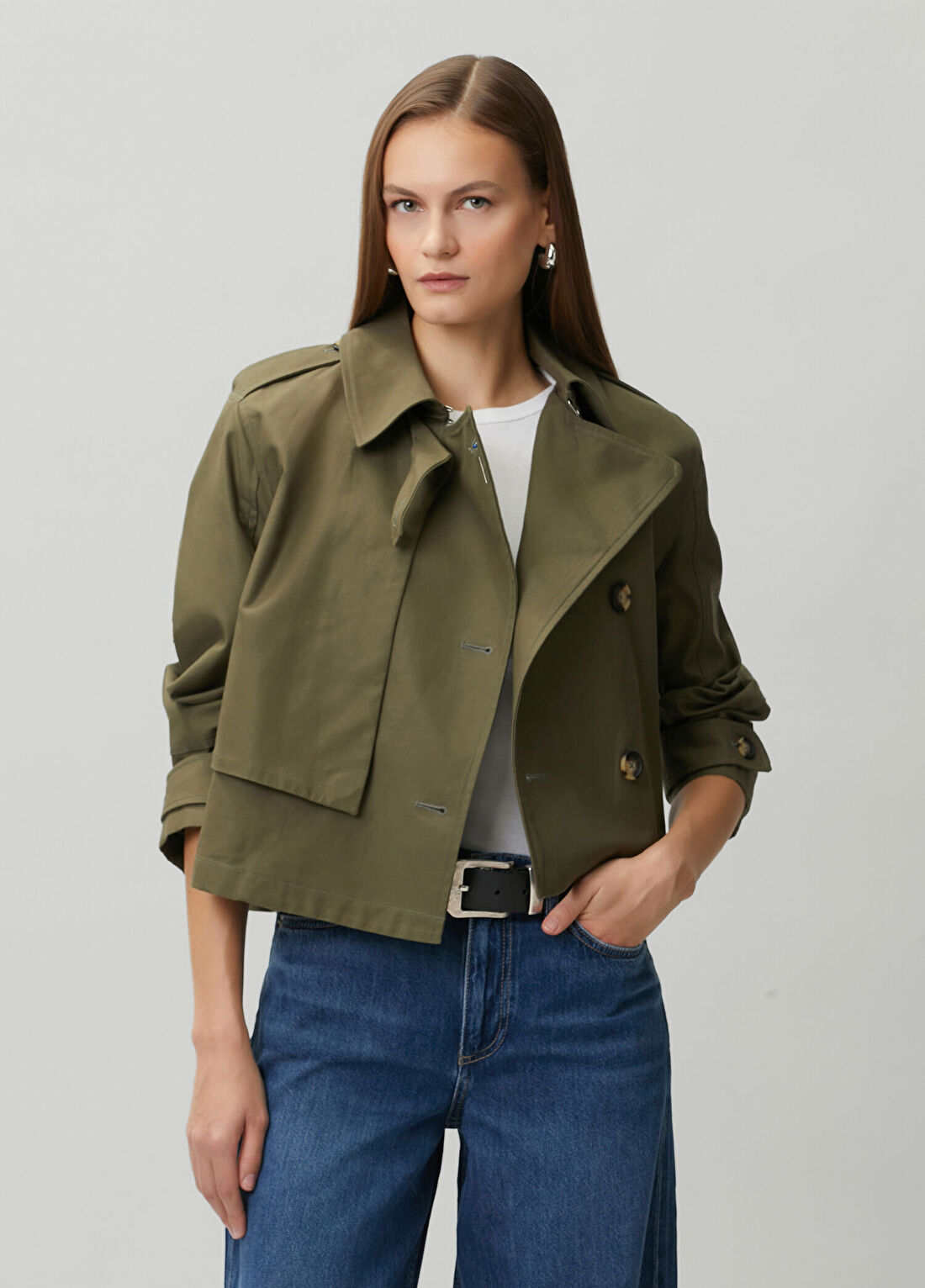 Rag&Bone Jamie Haki Crop Ceket