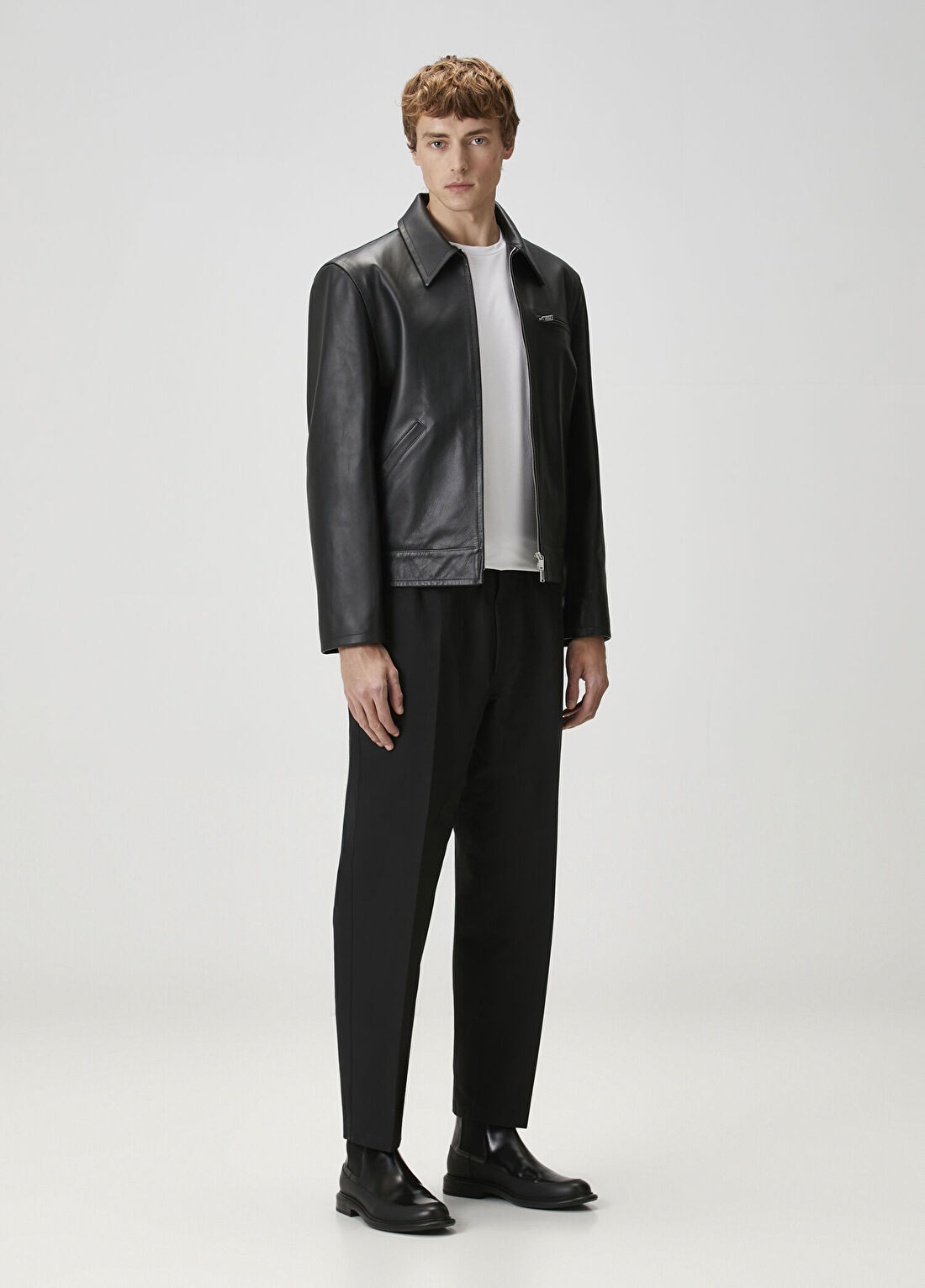 Jil Sander Siyah Deri Ceket görsel 2
