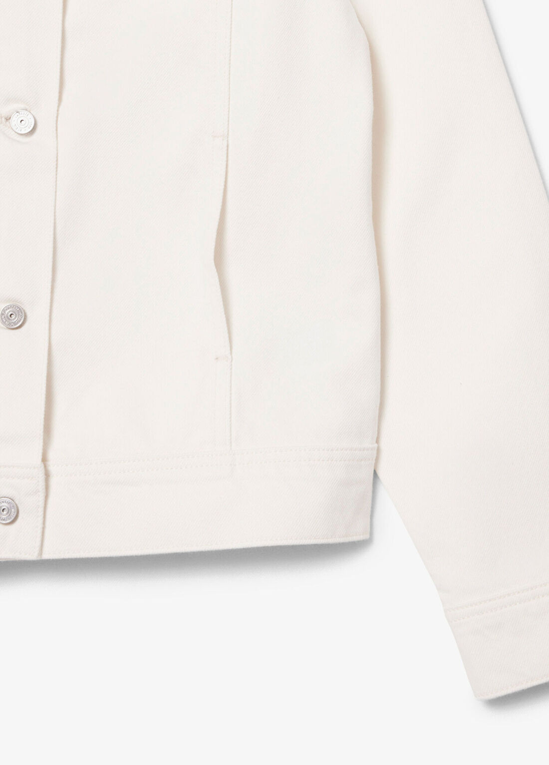 Lacoste Beyaz Pamuklu Fitted Kadın Denim Ceket görsel 4