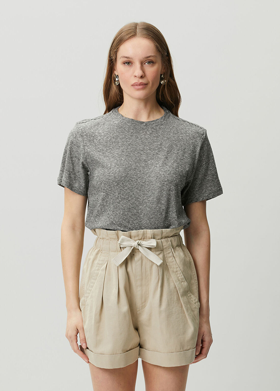 Marant Etoile Zewel Siyah Beyaz Çizgili T-shirt