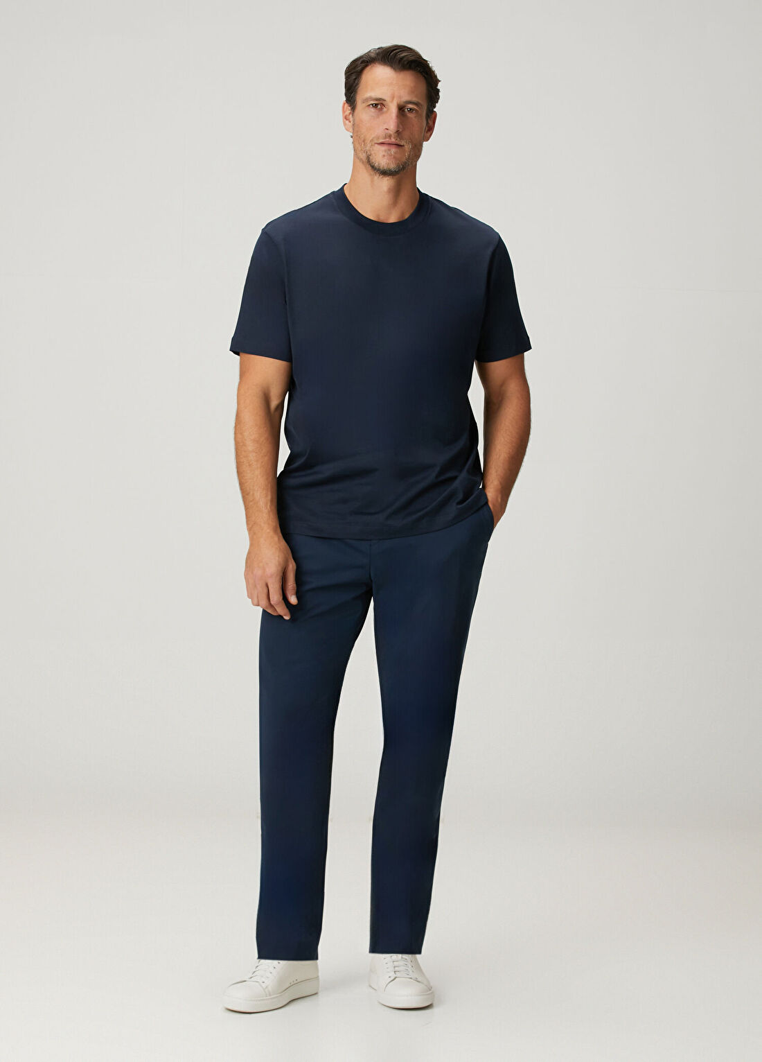 Beymen Collection Lacivert Supima Basic T-shirt görsel 3