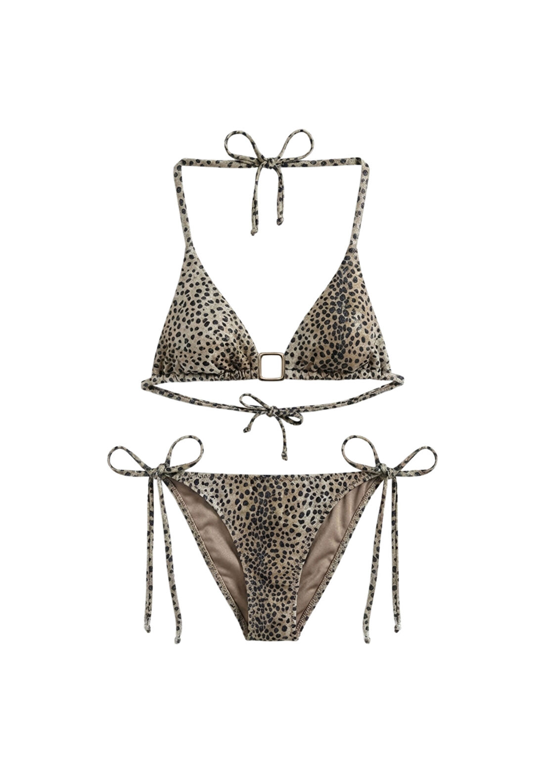 Fifth Sense Salt & Sand Desenli Üçgen Boyundan Bağlamalı Kadın Bikini Takımı