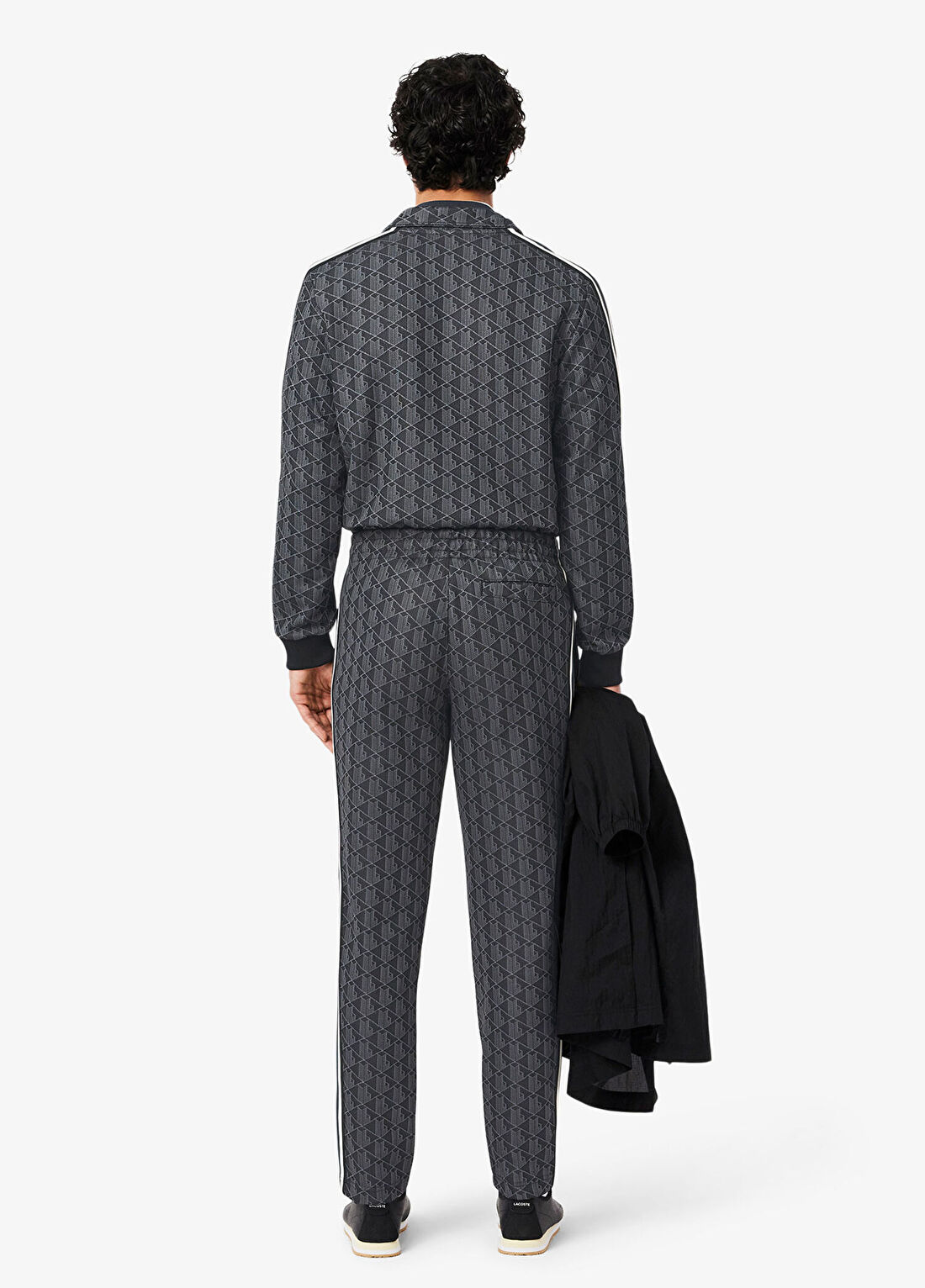 Lacoste Siyah Monogram Regular Fit Erkek Eşofman Altı görsel 3