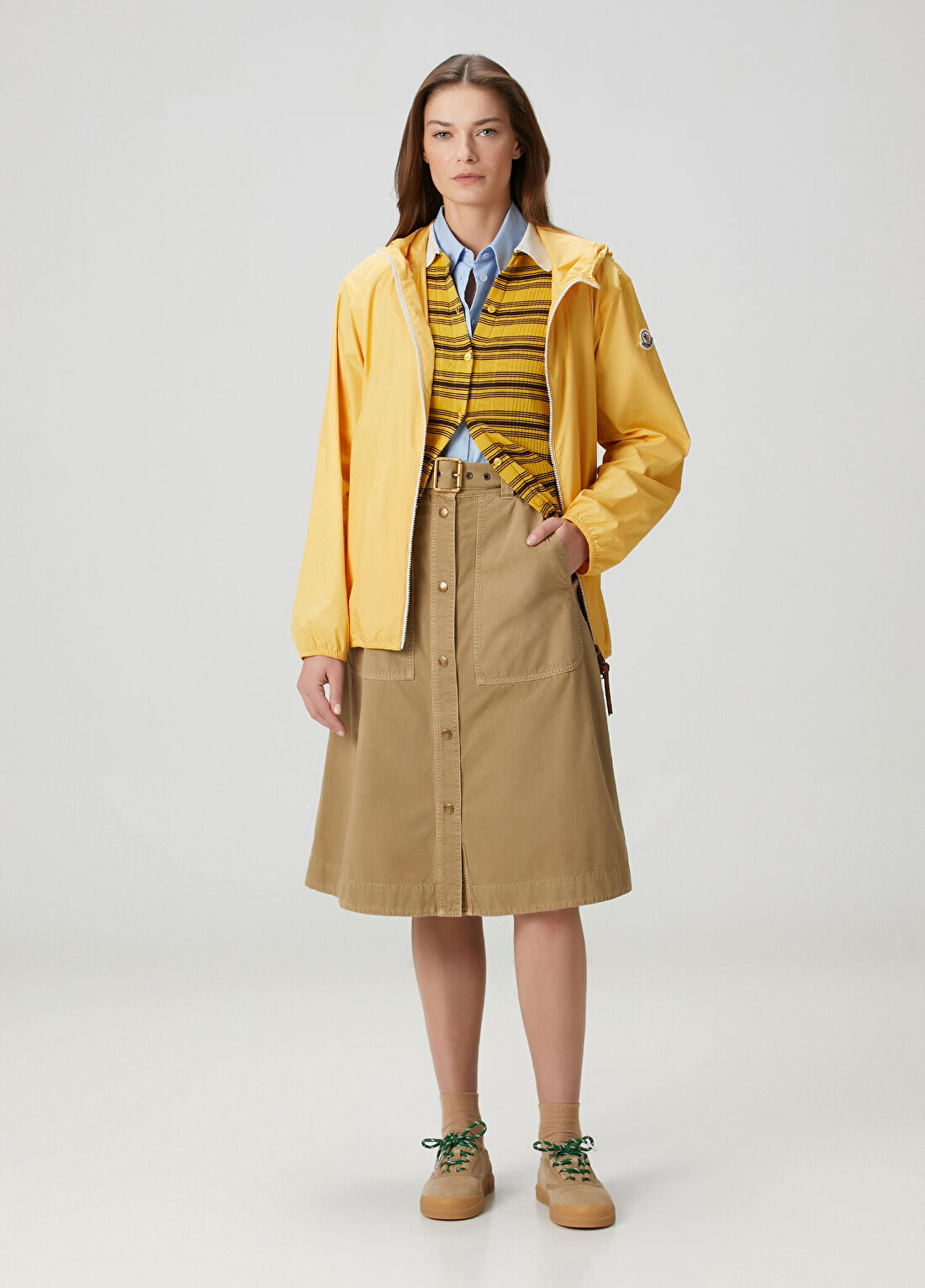 Moncler Bej Midi Etek