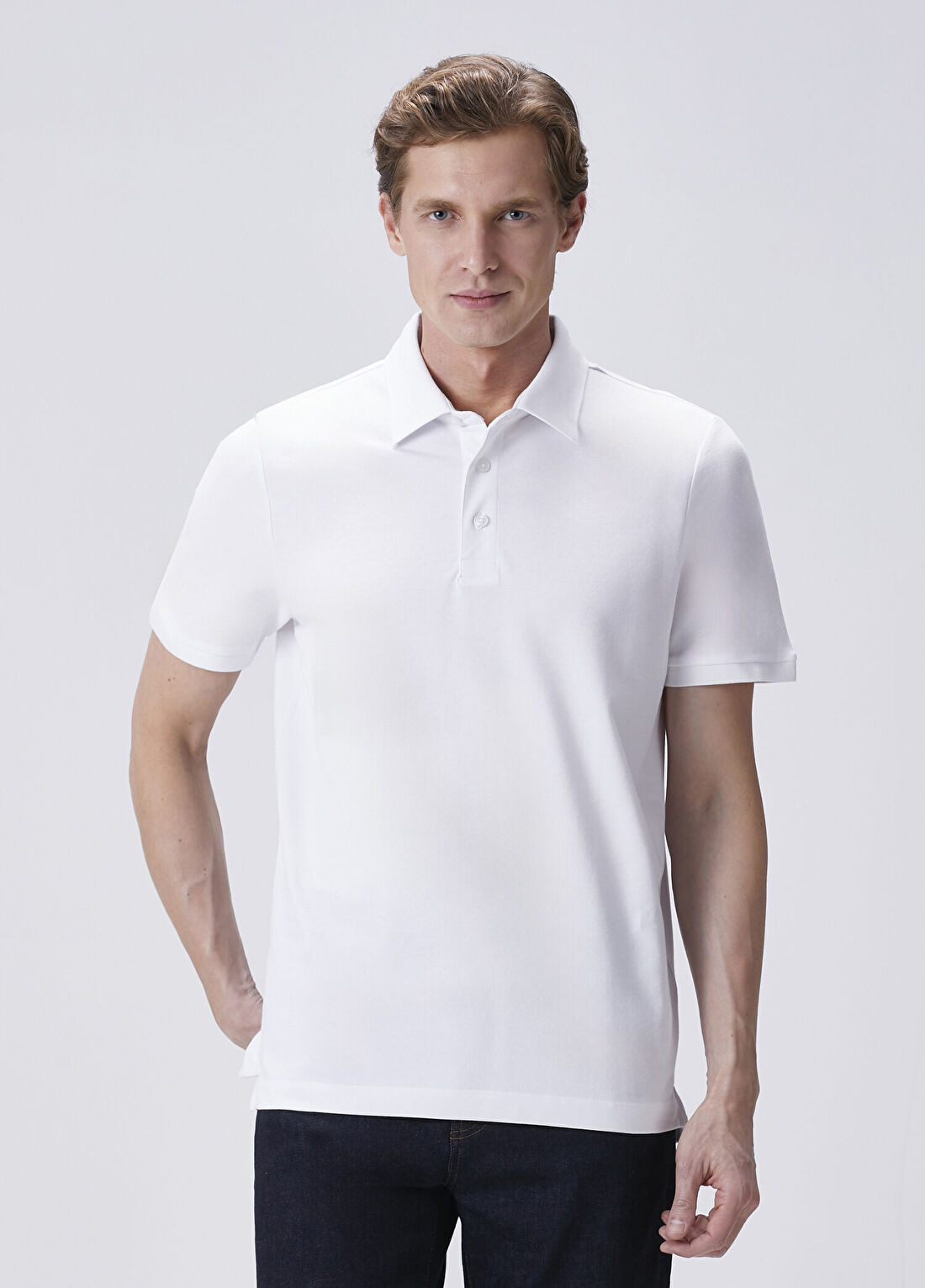 Beymen Collection Beyaz Polo Yaka Basic T-shirt