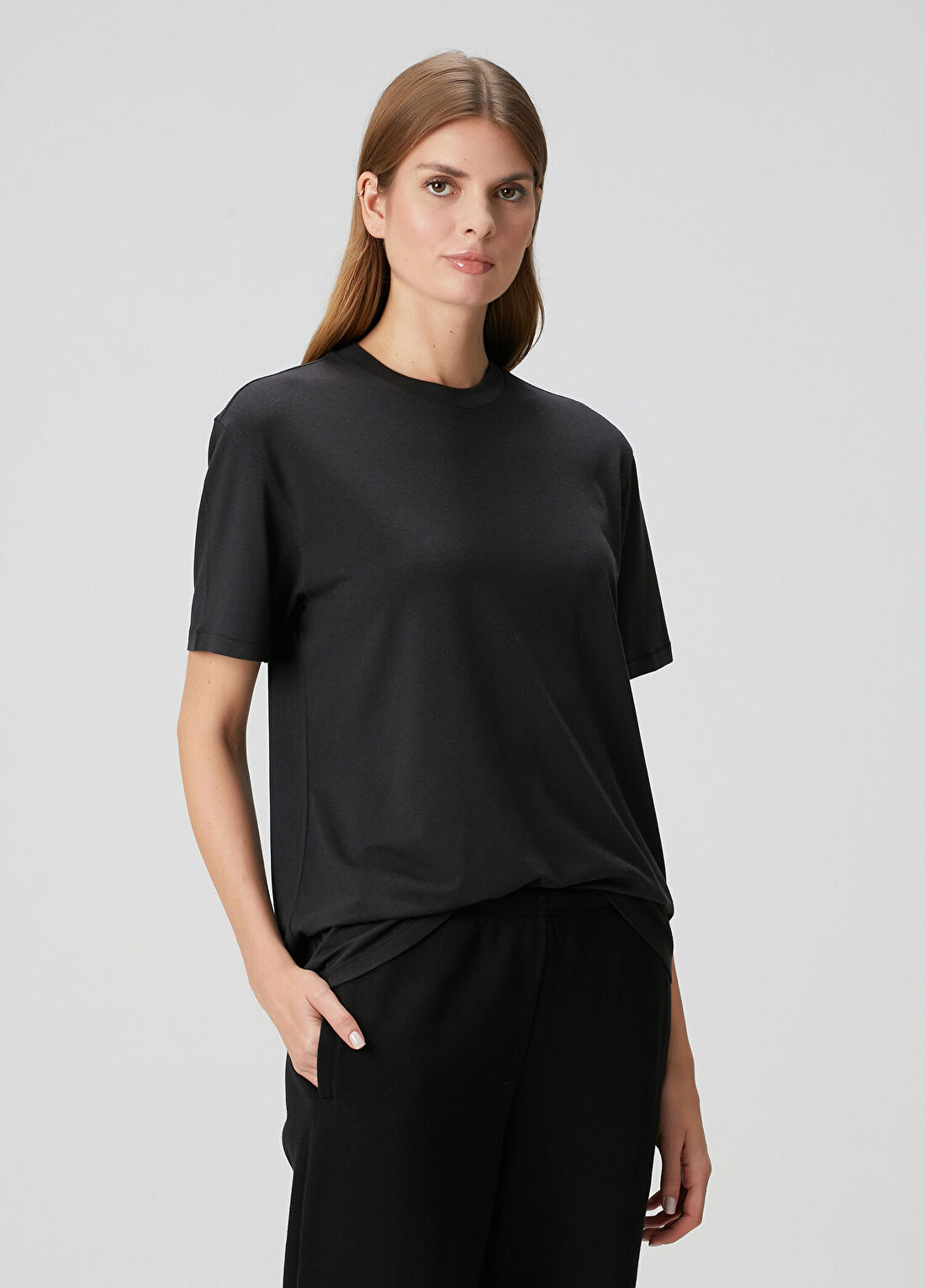 Skims Relaxed Siyah T-shirt