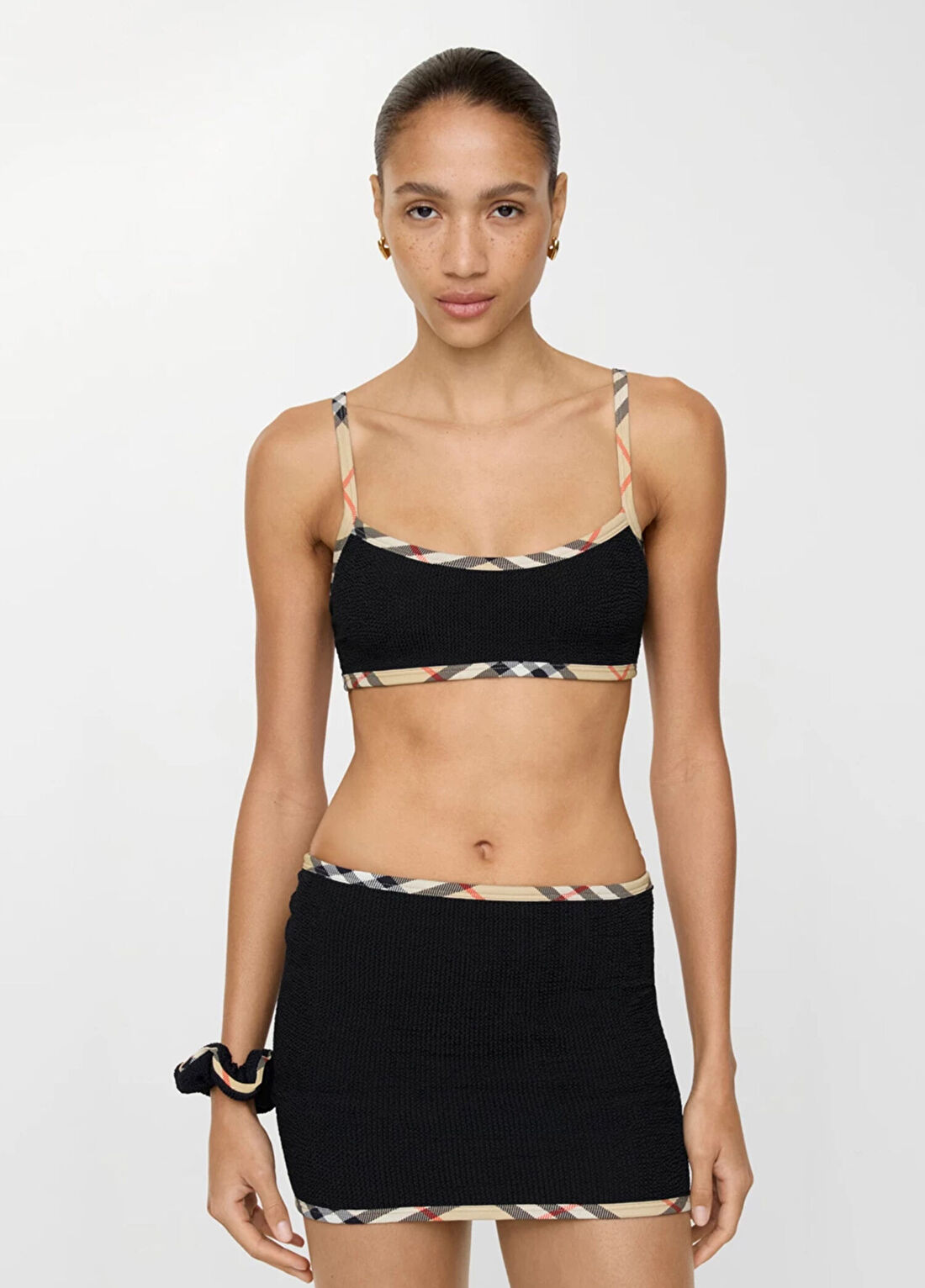 Burberry x Hunza G Devyn Siyah Kadın Yüzme Eteği Bandeau Üst görsel 3