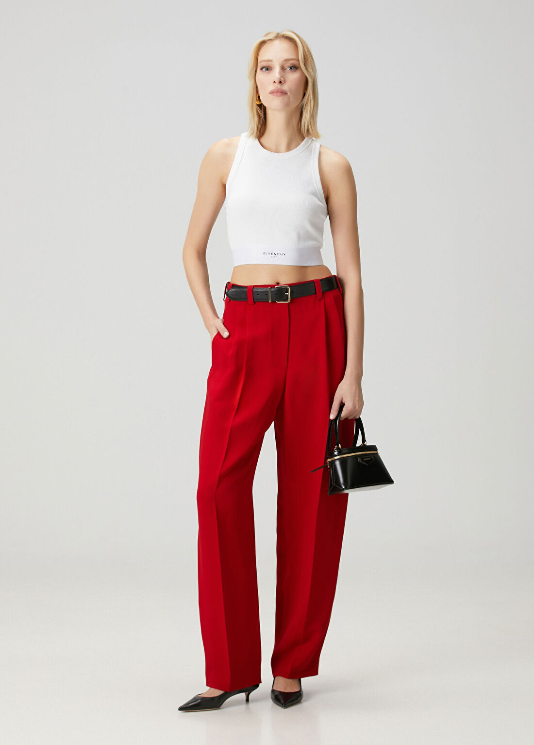 Givenchy Kırmızı Pileli Pantolon