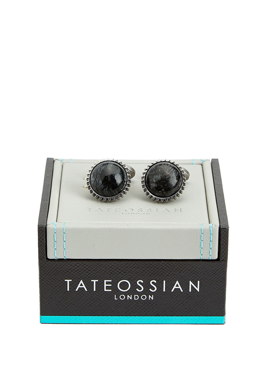 Tateossian Siyah Silver Kol Düğmesi
