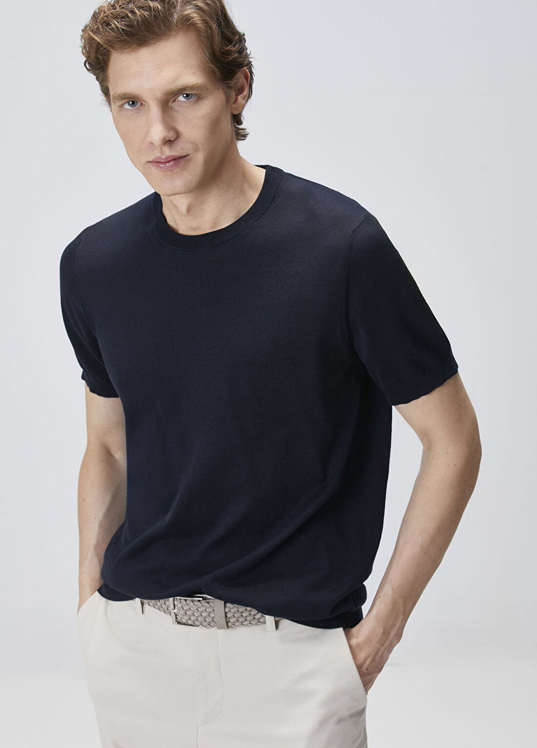 Beymen Collection Lacivert Kısa Kollu Triko görsel 4