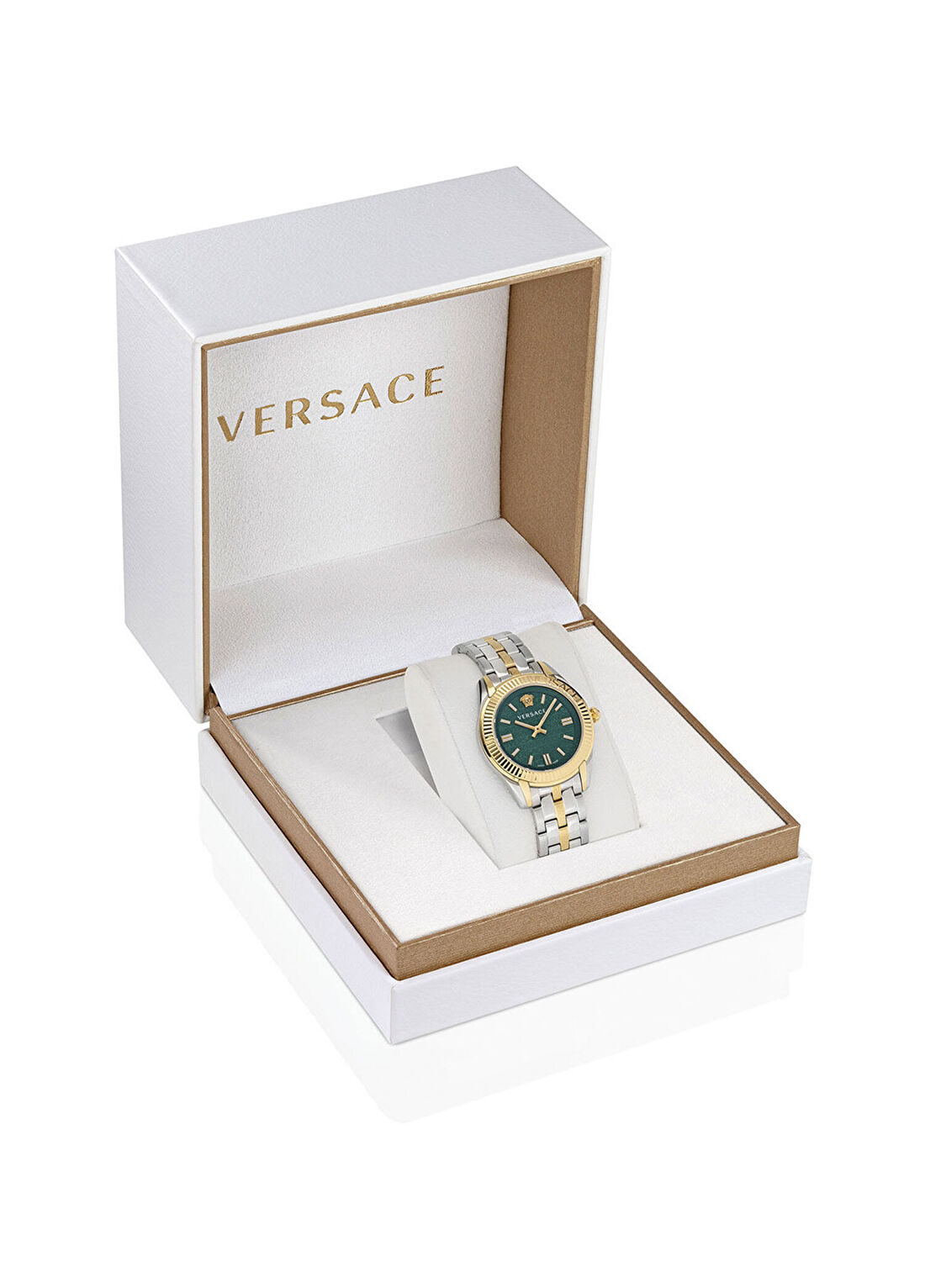Versace VRSCVE6C00423 Greca Time Lady Altın Rengi Metalik Gri Kadın Kol Saati görsel 4