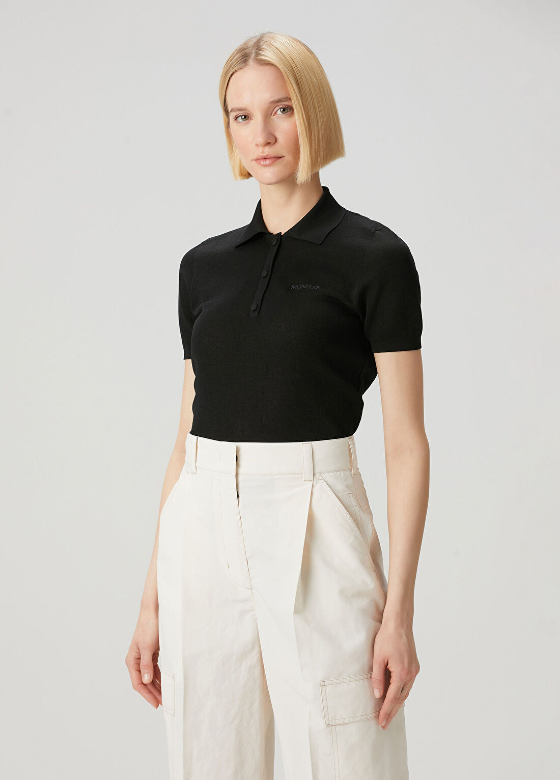 Moncler Siyah Polo Triko görsel 3