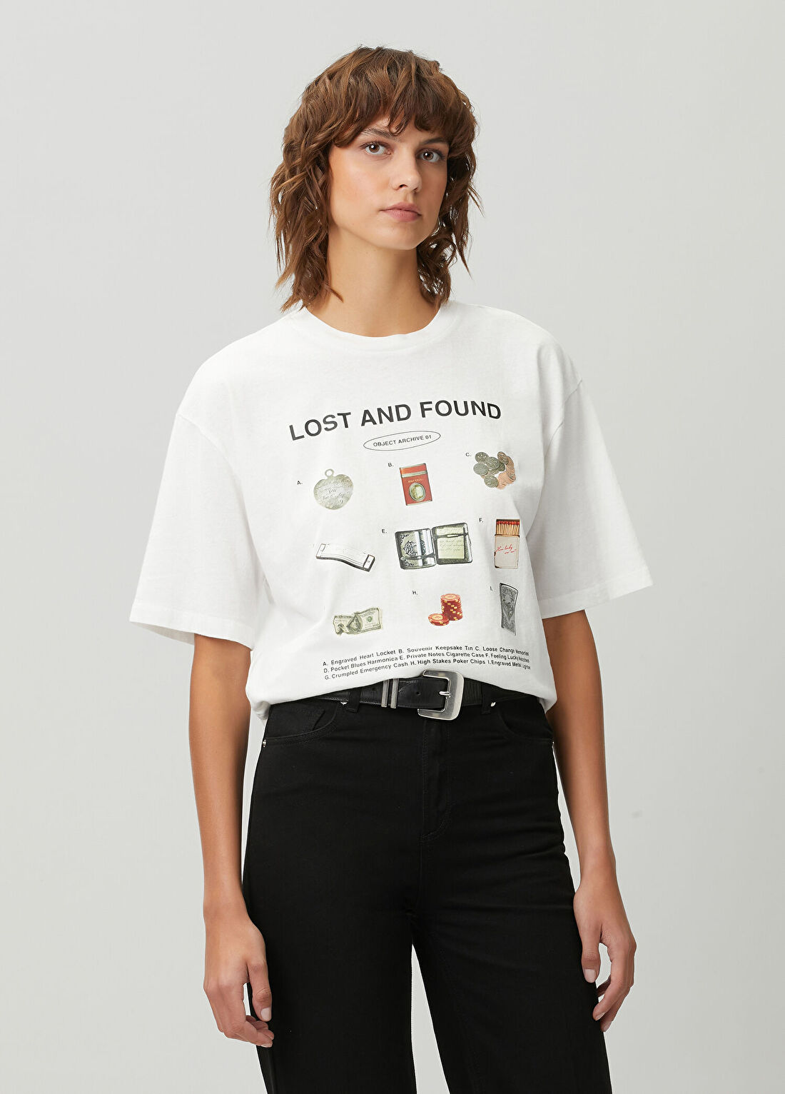 Academia Kırık Beyaz Baskılı T-shirt