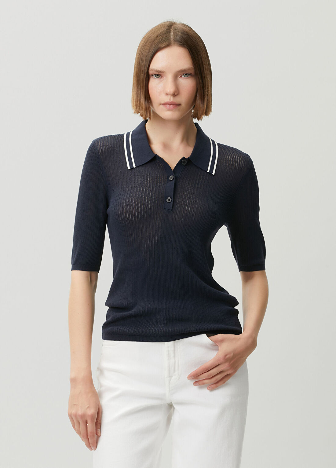 7 For All Mankind Lacivert Polo Triko