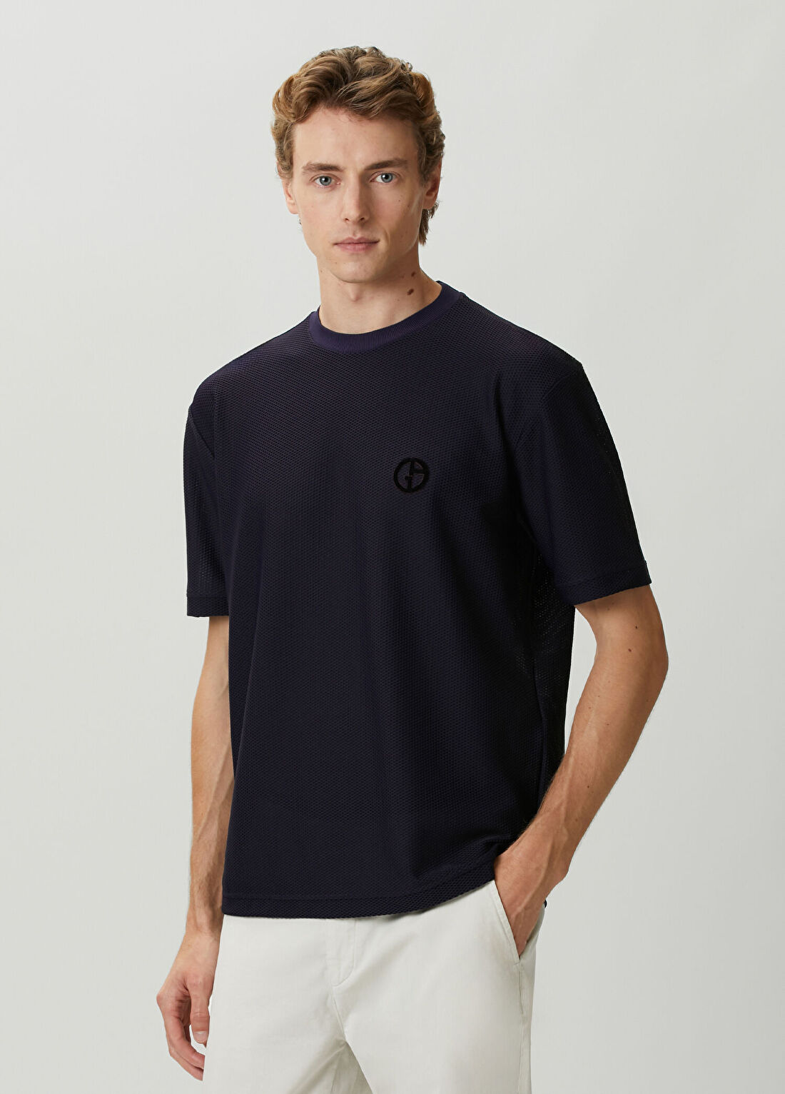 Giorgio Armani Mor Logo Detaylı T-shirt