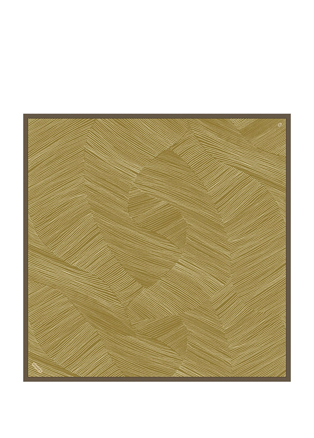 Poanes Yağ Yeşili Doku Desenli Twill İpek Kadın Eşarp