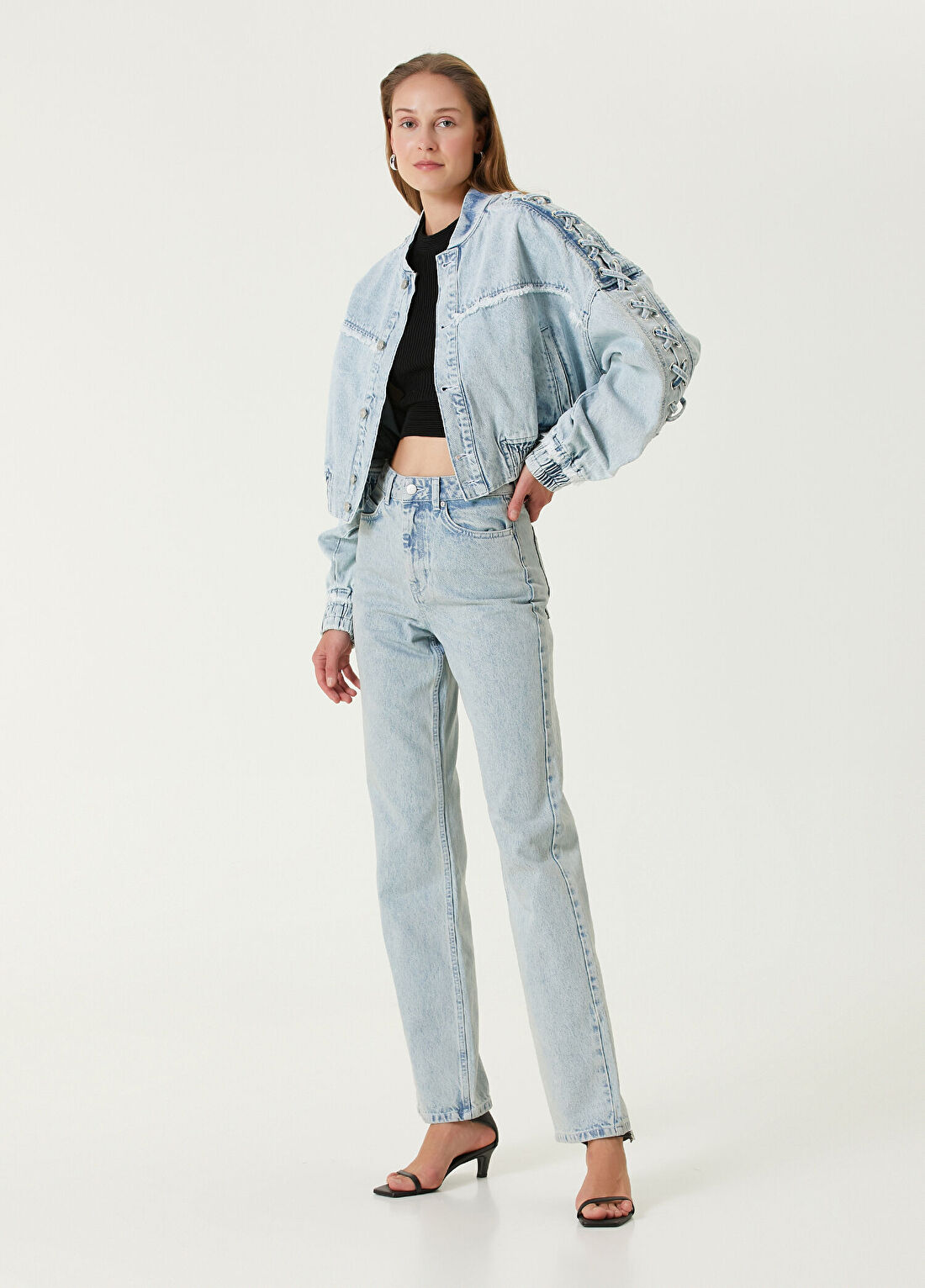 Lol Minka Mavi Denim Bomber Ceket görsel 2