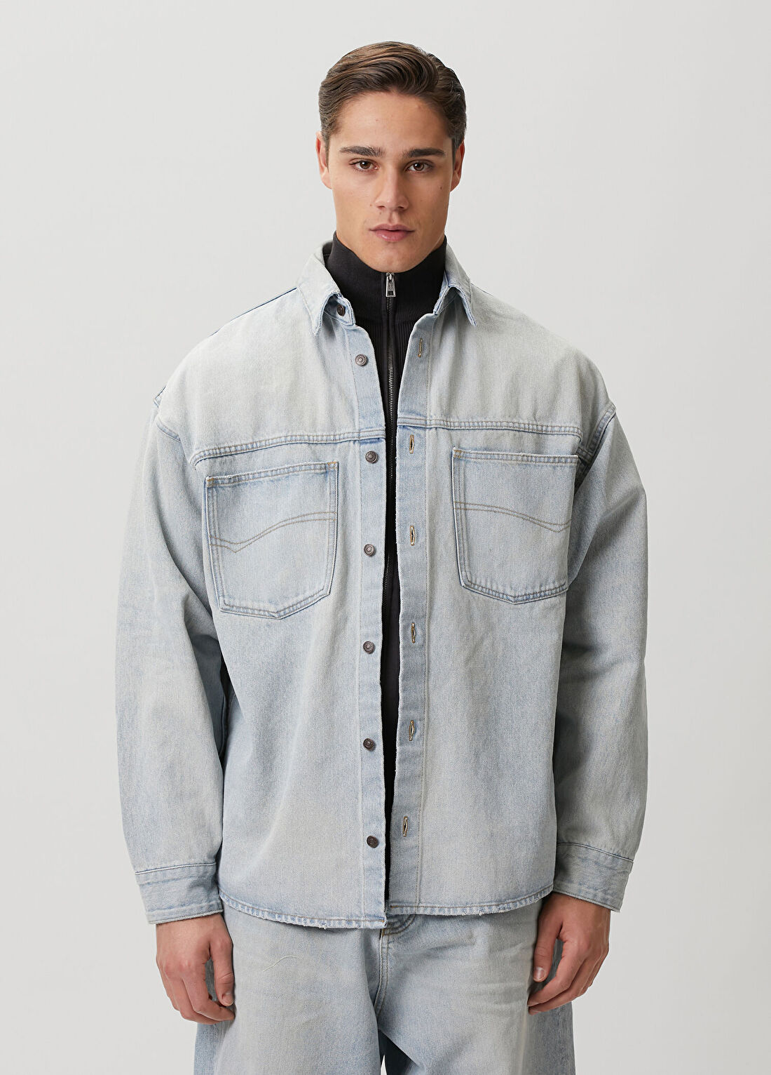 Balenciaga Açık Mavi Denim Gömlek