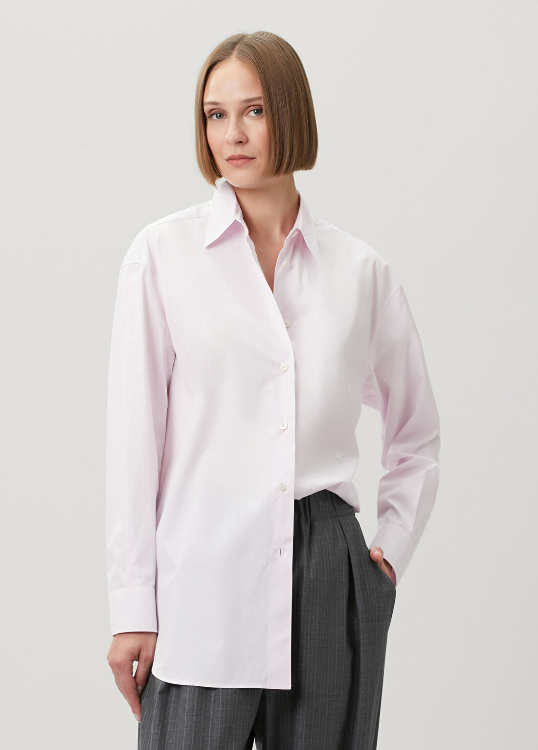 Jil Sander Açık Pembe Poplin Gömlek