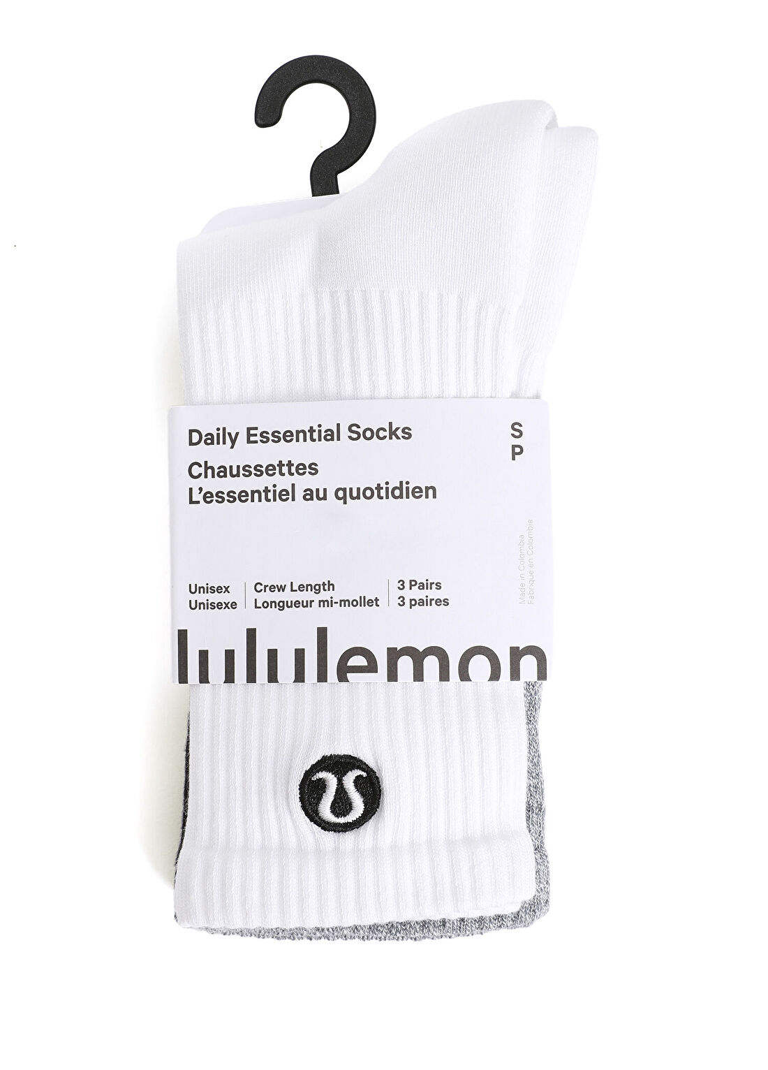 lululemon Daily Essential Crew Beyaz Erkek 3lü Çorap Seti