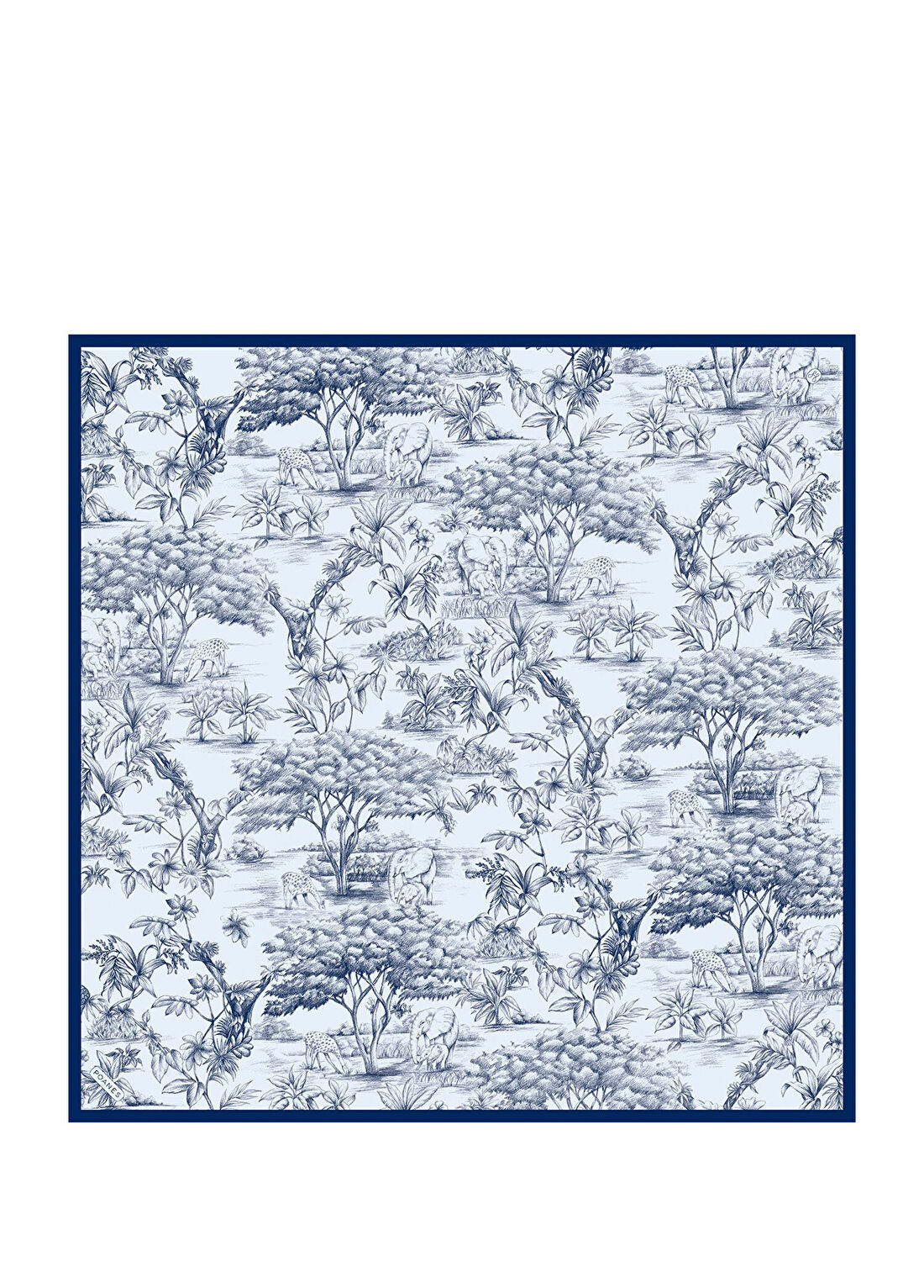 Poanes Eskiz Desenli Twill İpek Kadın Eşarp