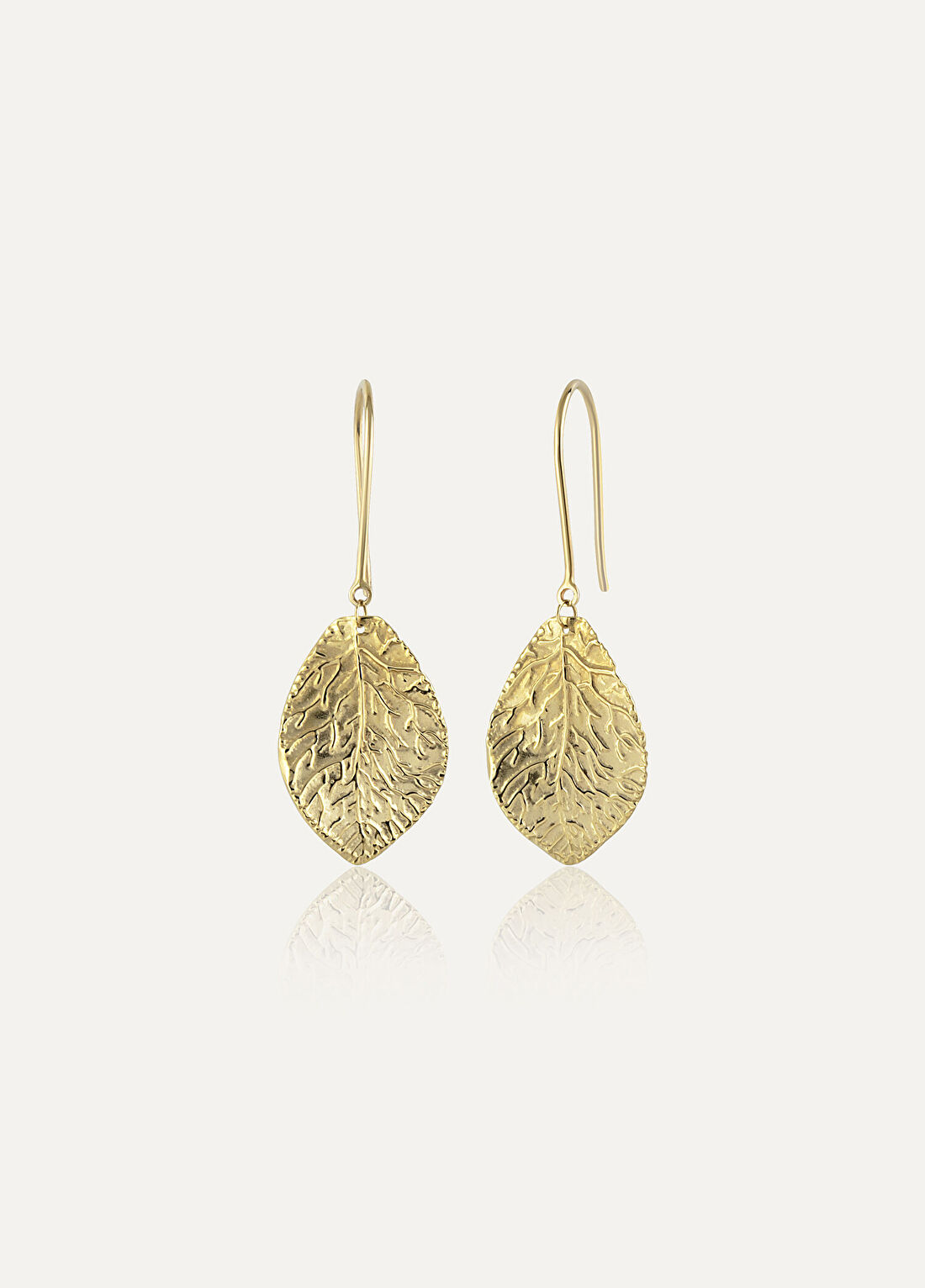 Orena Jewelry Harem Leaf 14 Ayar Altın Kadın Küpe görsel 4