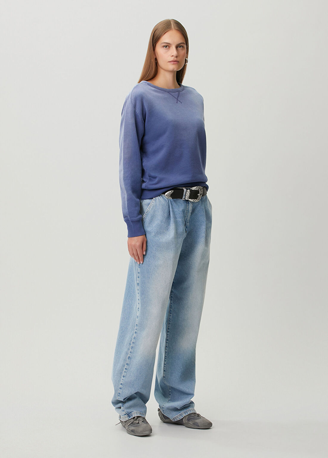 Acne Studios Lacivert Baskılı Sweatshirt görsel 2