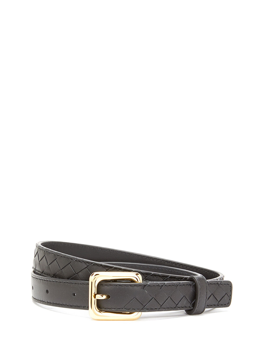 Bottega Veneta Contour Siyah Kadın Deri Kemer