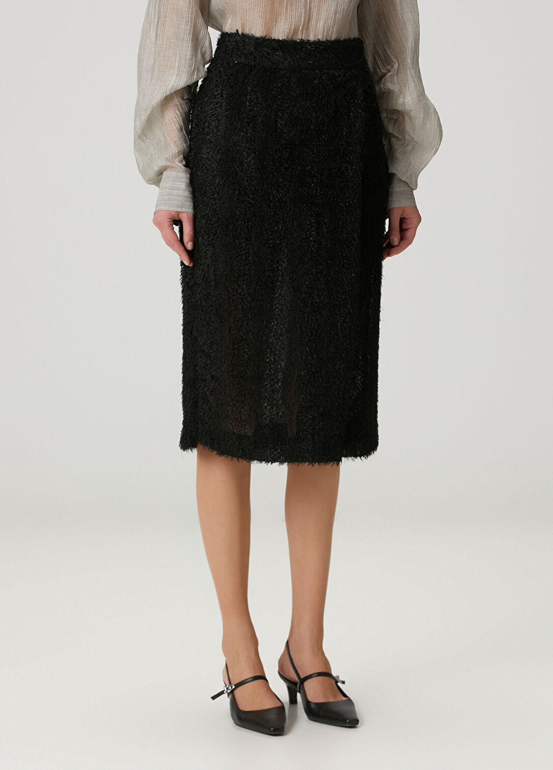 The Garment Lela Siyah Midi Etek görsel 3