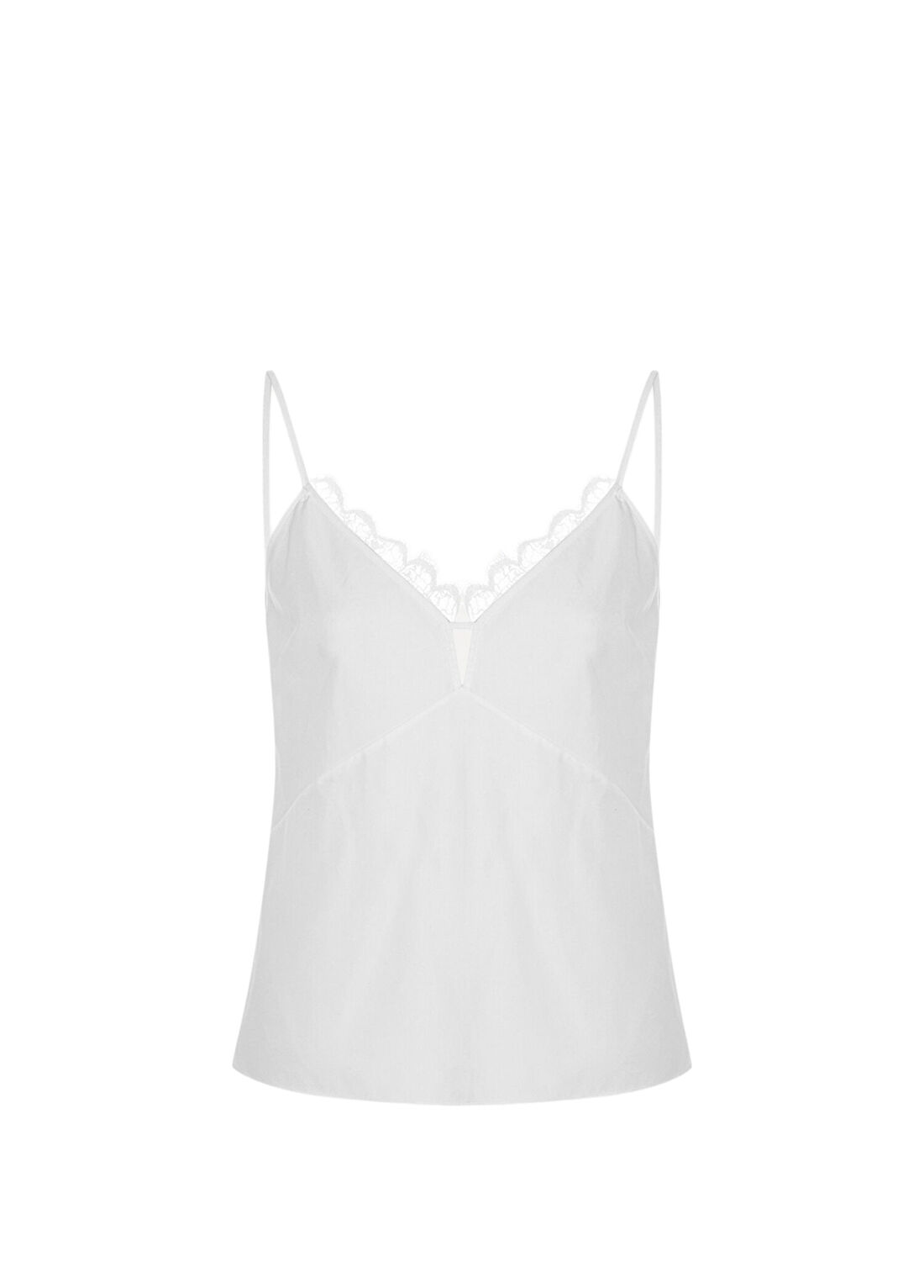 Rawe Leila Top İn Poplin Beyaz Askılı Kadın Bluz