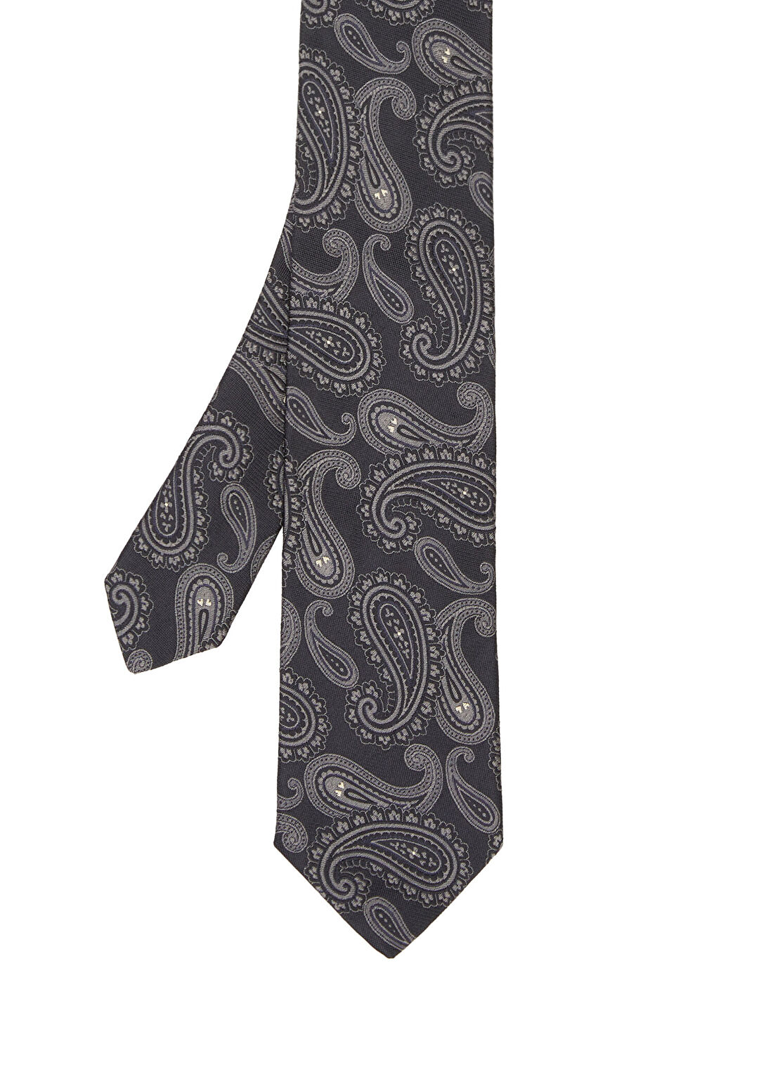 Beymen Collection Siyah Şal Desenli İpek Kravat