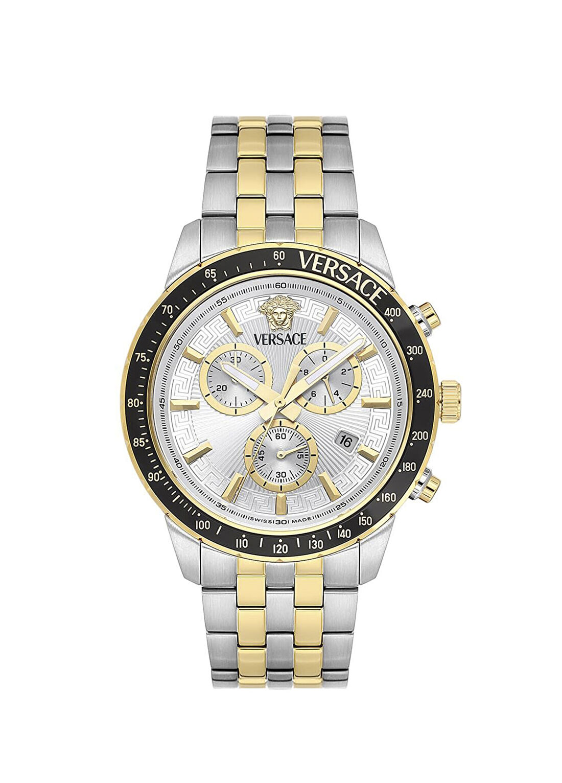 Versace VRSCVEZCA0624 Altın Rengi Metalik Gri Çelik Erkek Kol Saati