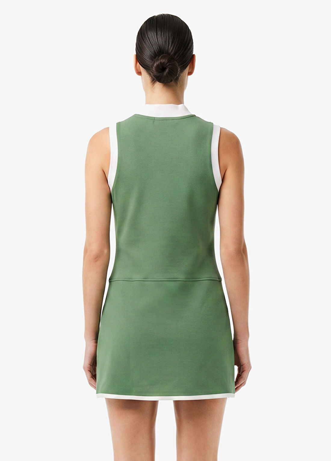 Lacoste Yeşil Classic Fit Kolsuz Yarım Fermuarlı Kadın Elbise görsel 2