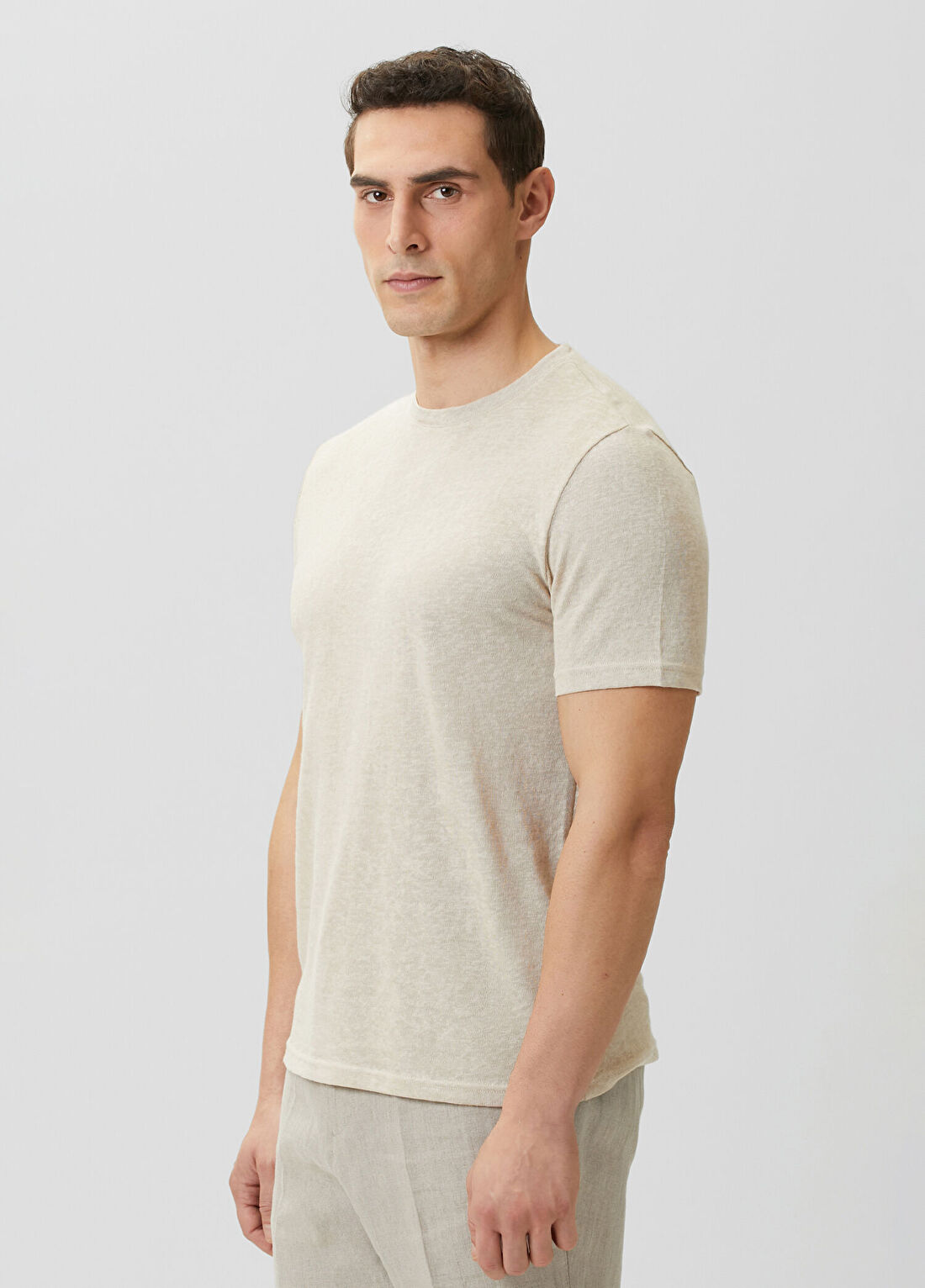 Network Bej Basic T-shirt görsel 4