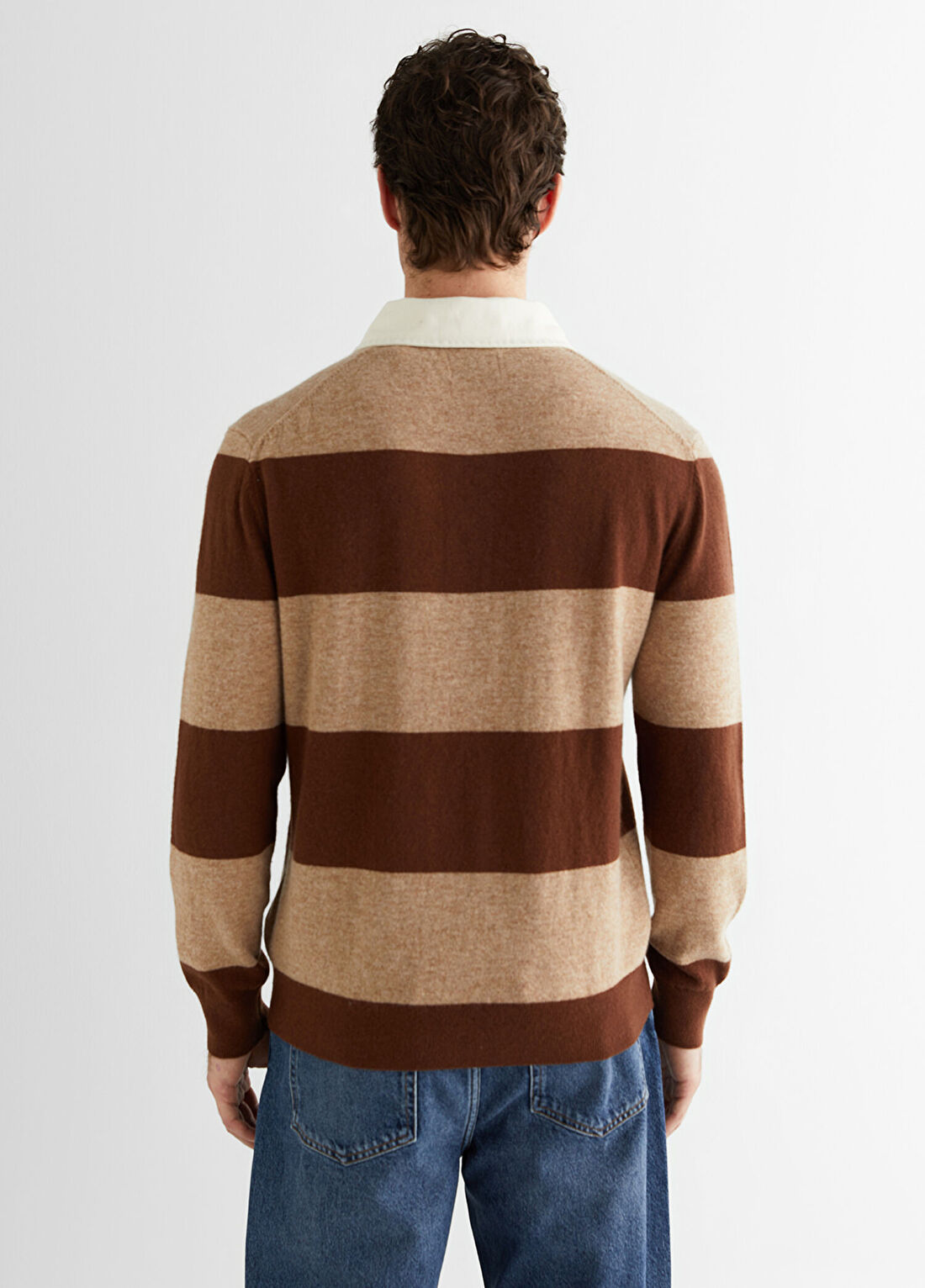 Gant Bej Regular Fit Polo Yaka Uzun Kollu Erkek Triko Kazak görsel 2