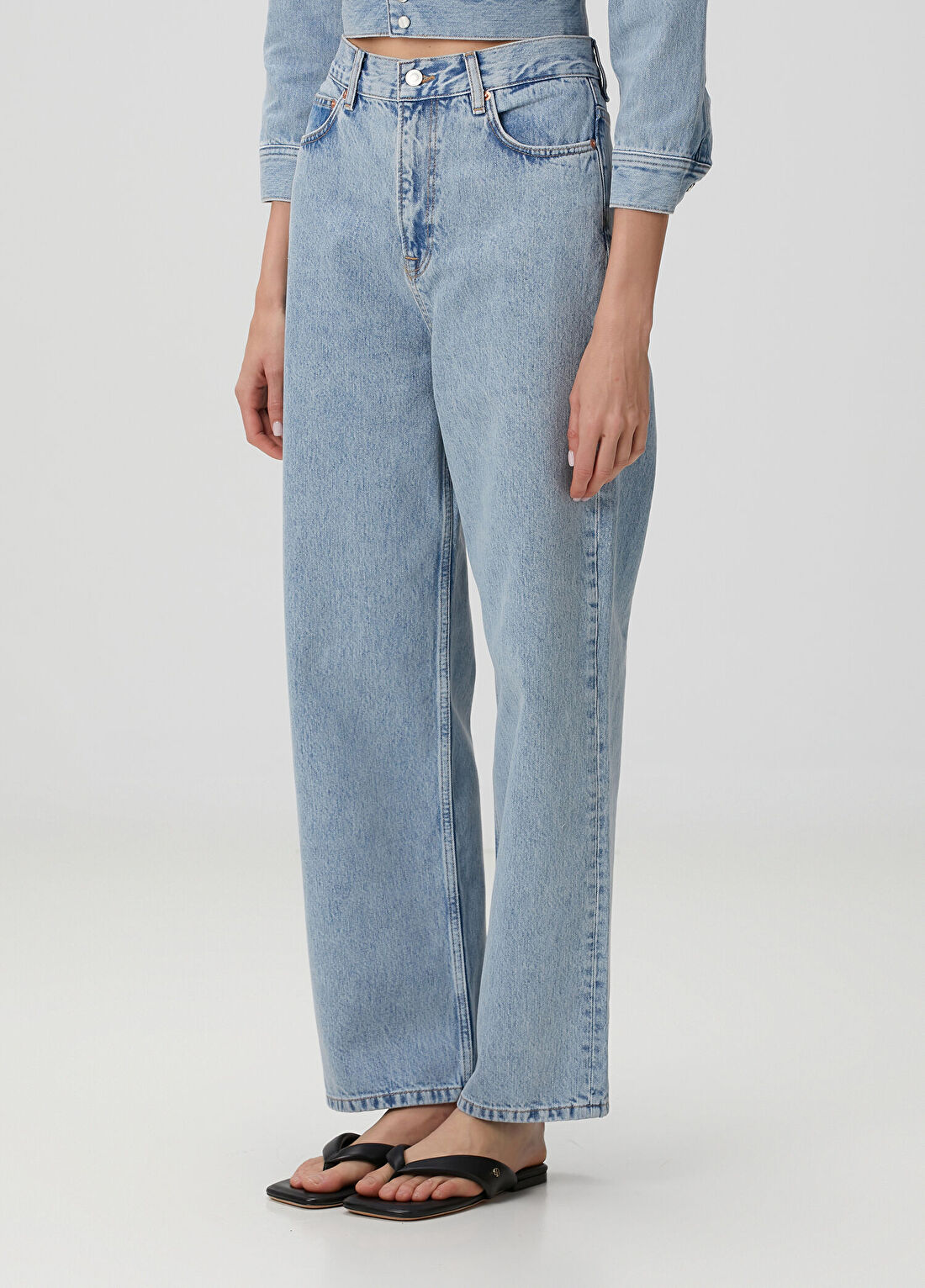 Wardrobe Nyc Mavi Low Rise Jean Pantolon görsel 3