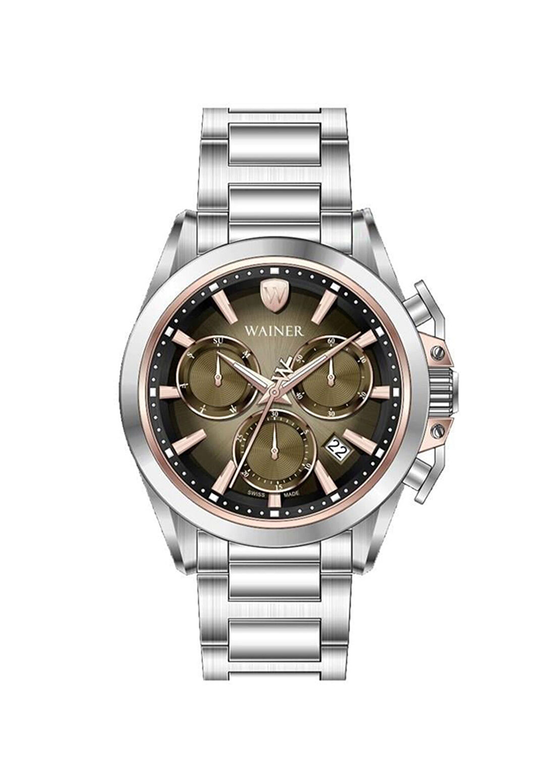 Wainer WA.16100-B Gri Çelik Erkek Kol Saati