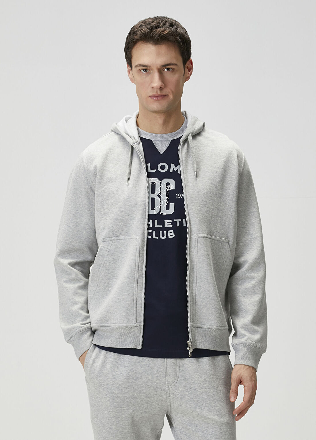 Brunello Cucinelli Koyu Gri Kapüşonlu Sweatshirt